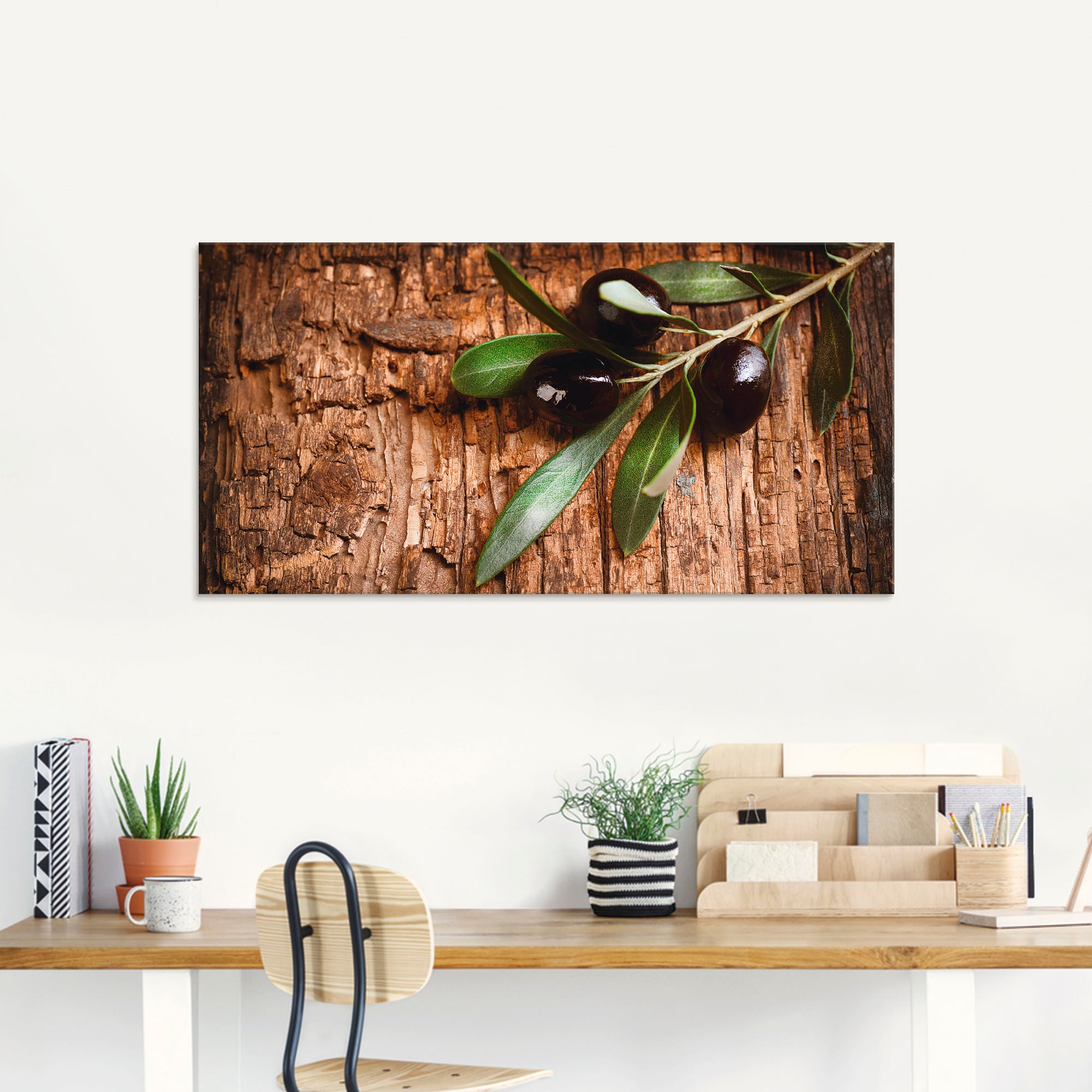Artland Glasbild »Oliven vor einem Holzhintergrund« Speisen 1 Stk. tlg. in verschiedenen Grössen