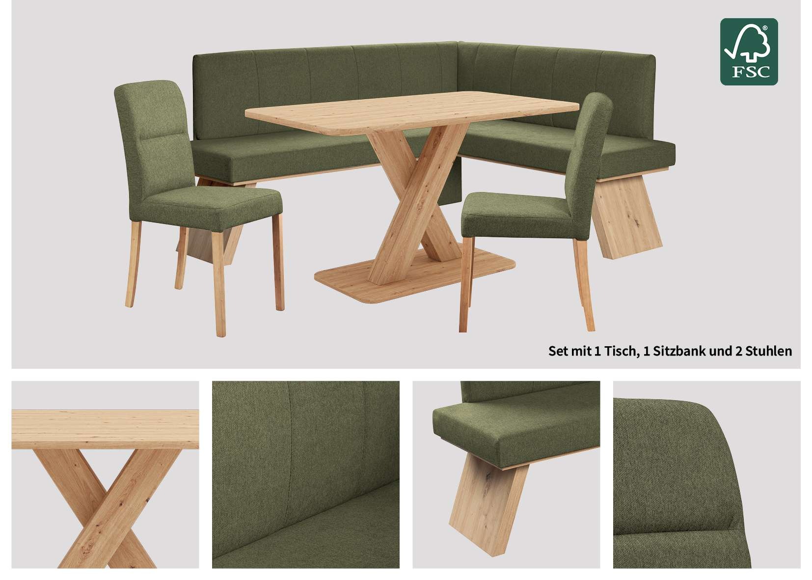 Home affaire Esstisch "Miles Tisch, Esszimmertisch, Küchentisch" 1 Stk. tlg. Esstisch mit X Gestell und Bodenplatte. Breite 137 cm, fix Tisch
