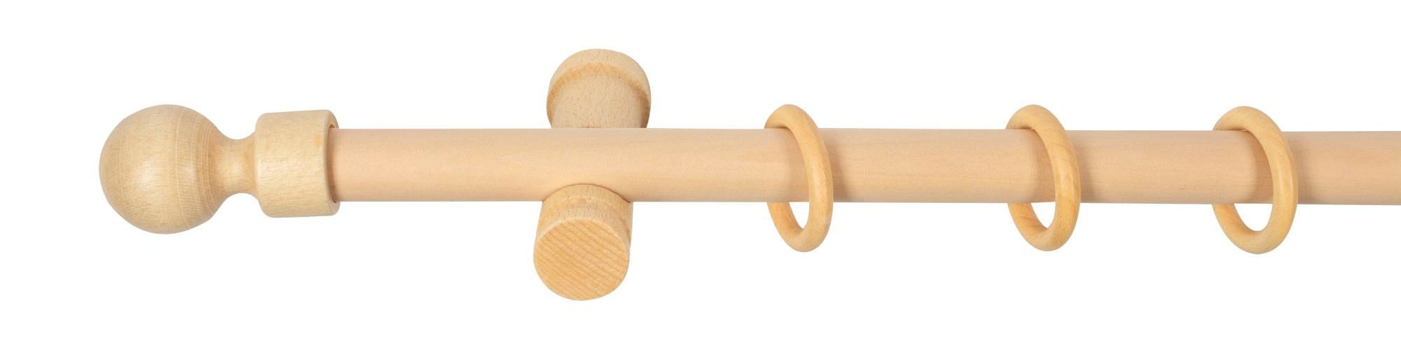 SN DECO GROUP Gardinenstange »Giro«, 1 läufig-läufig, Fixmass, 28 mm, Holz, verschiedenen Längen und Farben, Komplettset