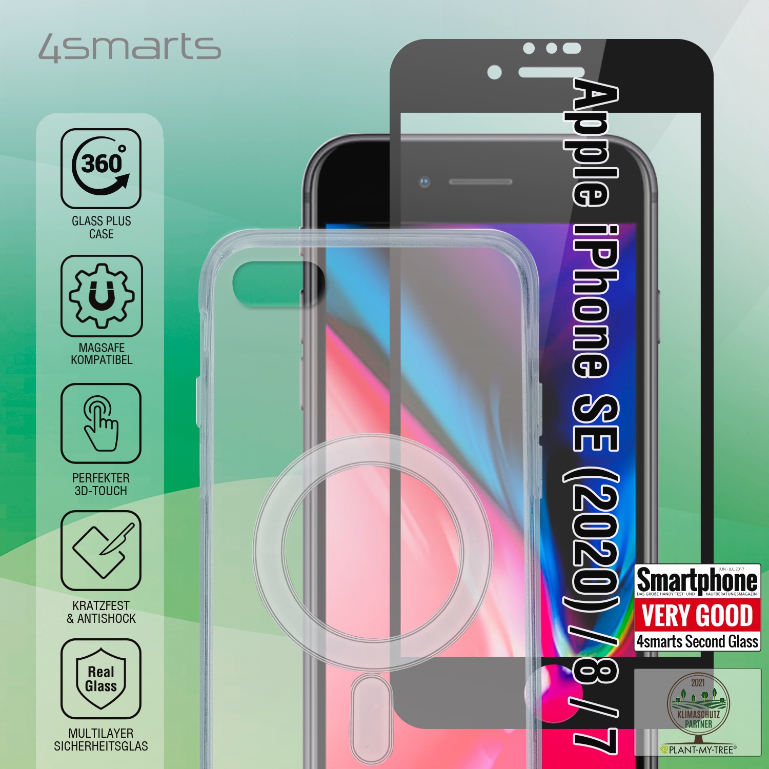 4smarts Handyhülle »X-Pro 360° Protection UltiMag für Apple iPhone 7/8/SE 20/SE 22«, Apple iPhone 7/8/SE 2020/SE 2022, Backcover, Schutzhülle, Handyschutzhülle, Case, Schutzcase, stossfest