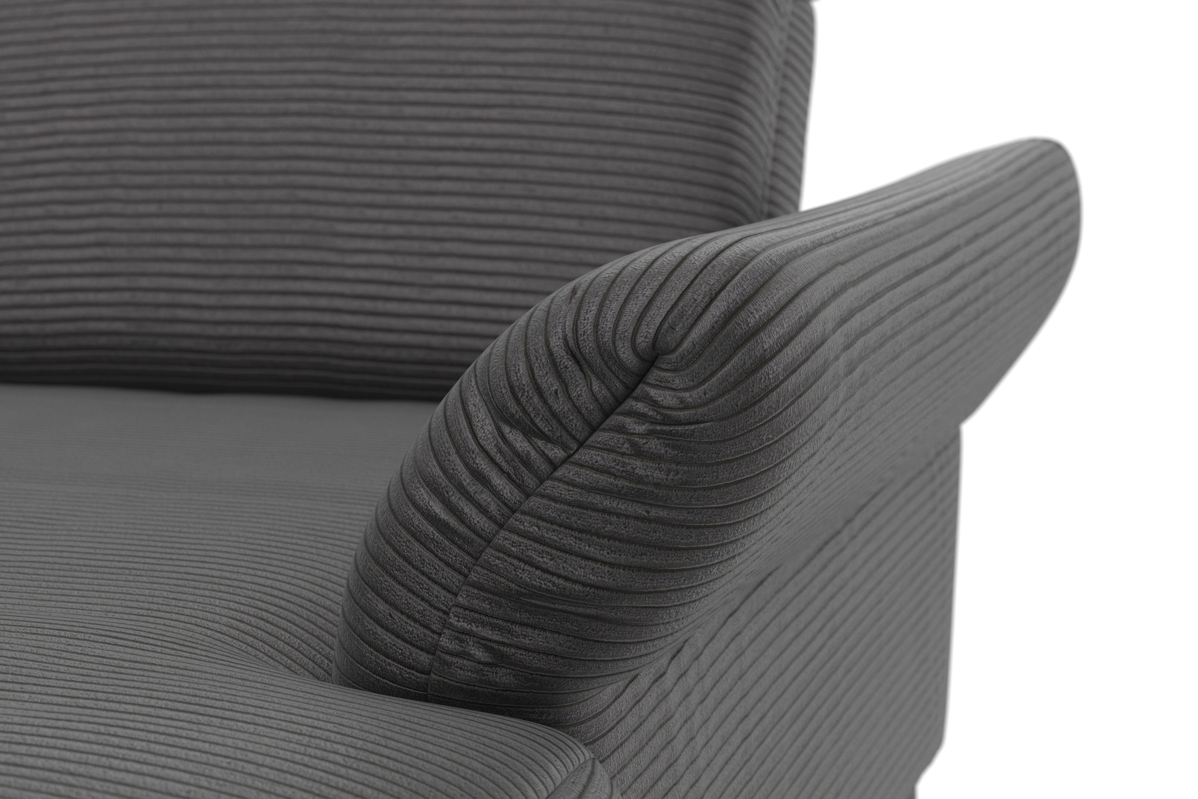 INOSIGN Ecksofa »Coco L-Form« Sitztiefen-, Arm- und Kopfteilverstellung, Cord-Bezug, Fusshöhe 15 cm