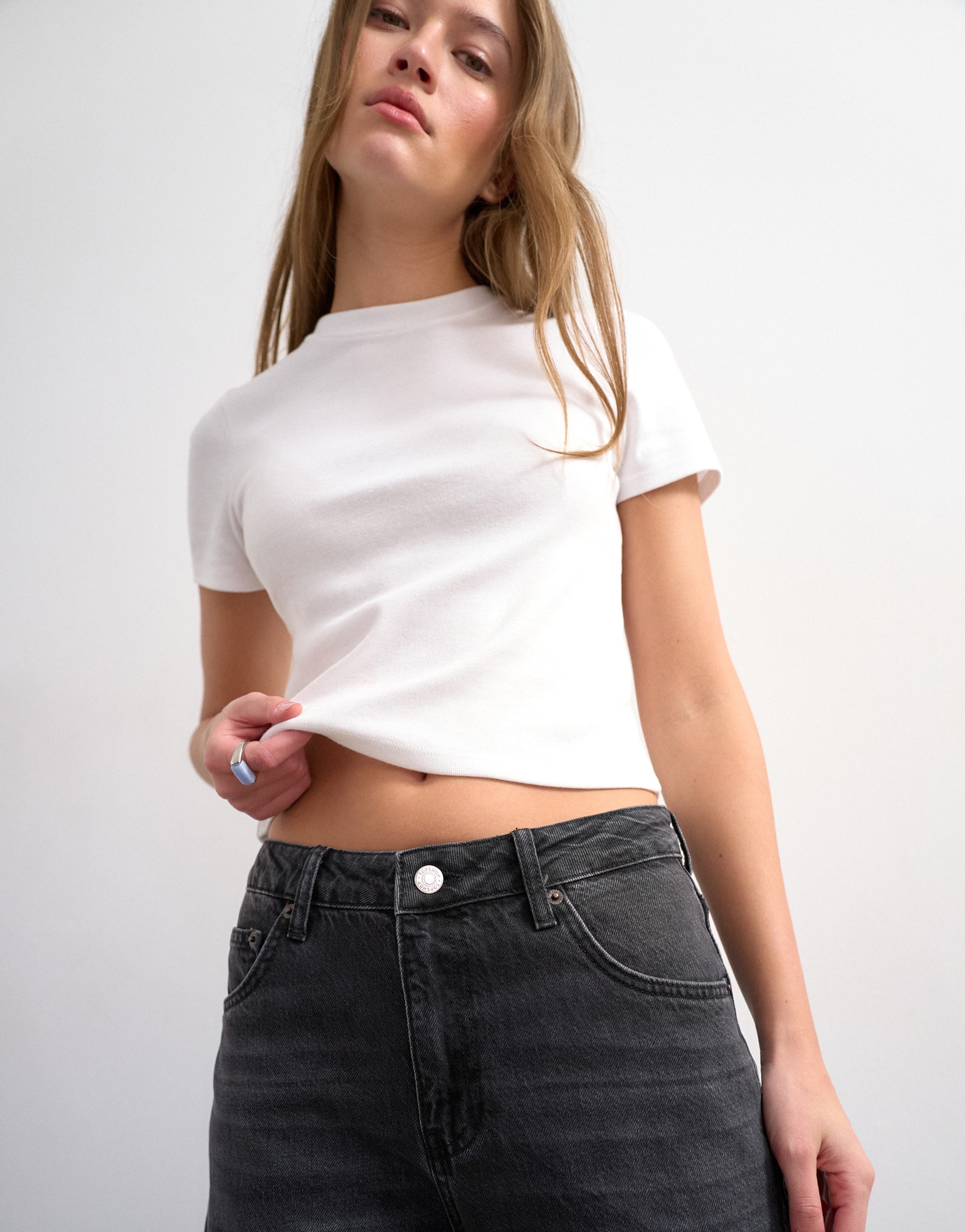 Image of TOPSHOP Weite Jeans "TSBARREL HR DENIM JEANS BLW NOOS" Baumwolle, barrel fit, high waist