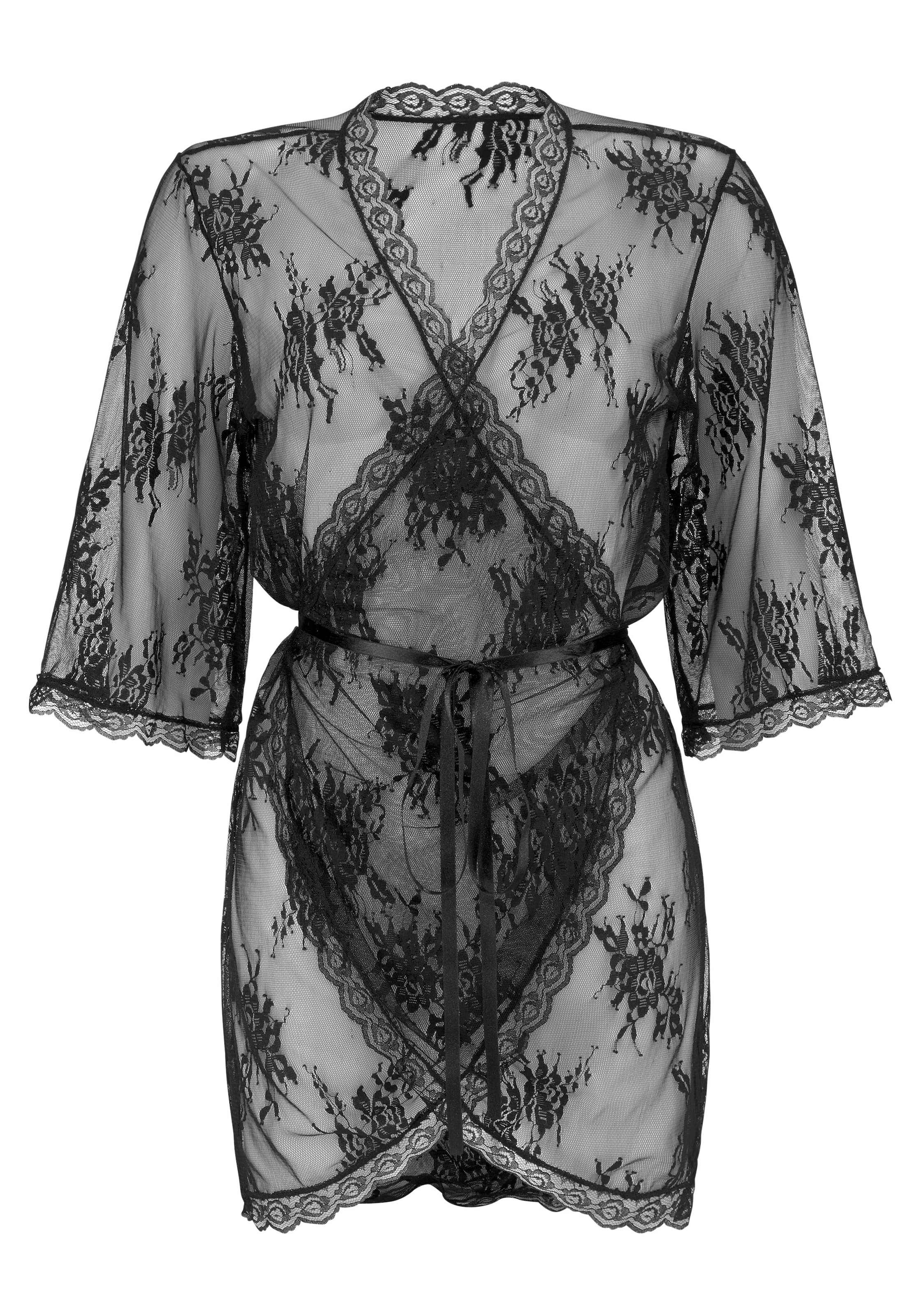 ♕ LASCANA Kimono, aus transparenter Spitze, sexy Dessous versandkostenfrei  kaufen