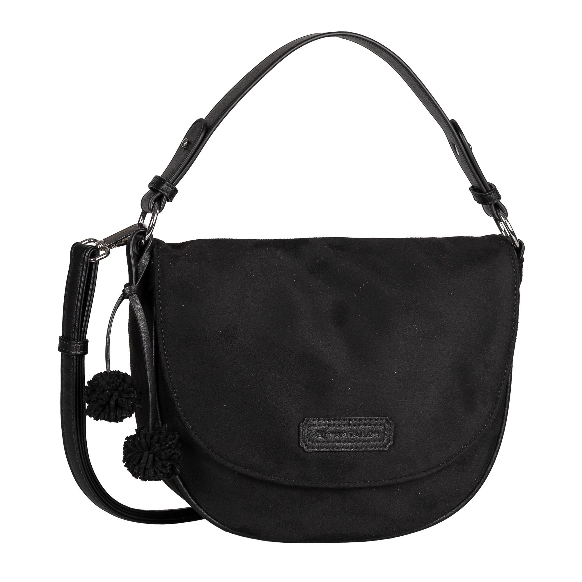 TOM TAILOR Sac à bandoulière »Idra« Sac à épaule pour femme, pompon et écusson logo embossé