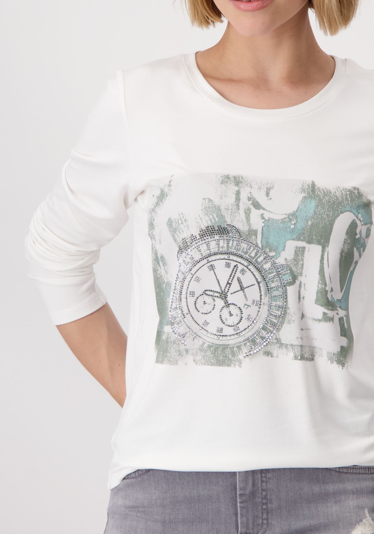 Monari Rundhalsshirt, mit Frontprint