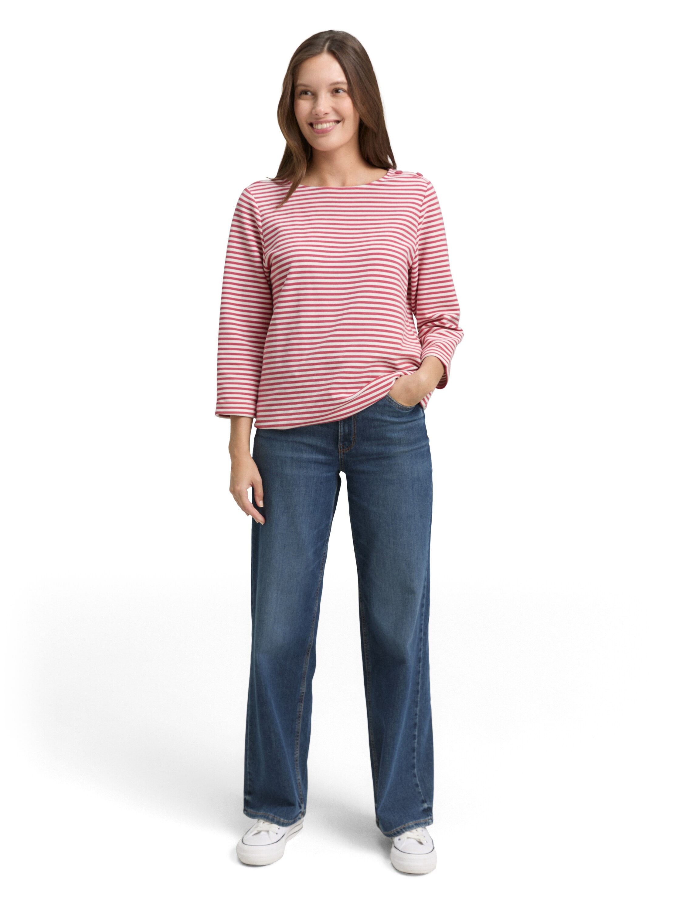 TOM TAILOR T-shirt à manches longues »Loose« mit Knöpfen an der Schulter