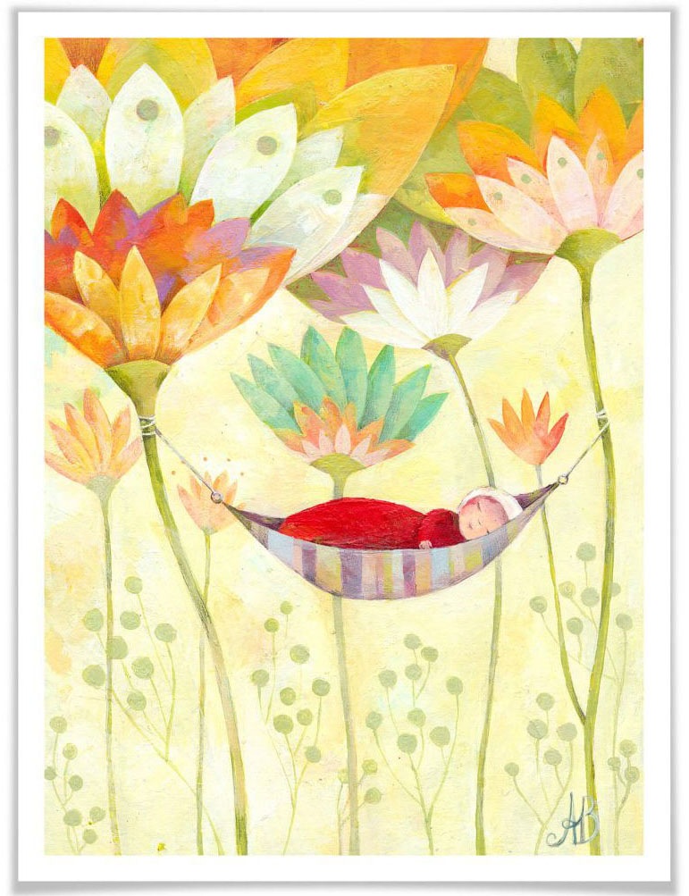 Image of Wall-Art Poster »Märchen Wandbilder Hängematte Baby«, Schriftzug, (1 St.), Poster, Wandbild, Bild, Wandposter bei Ackermann Versand Schweiz