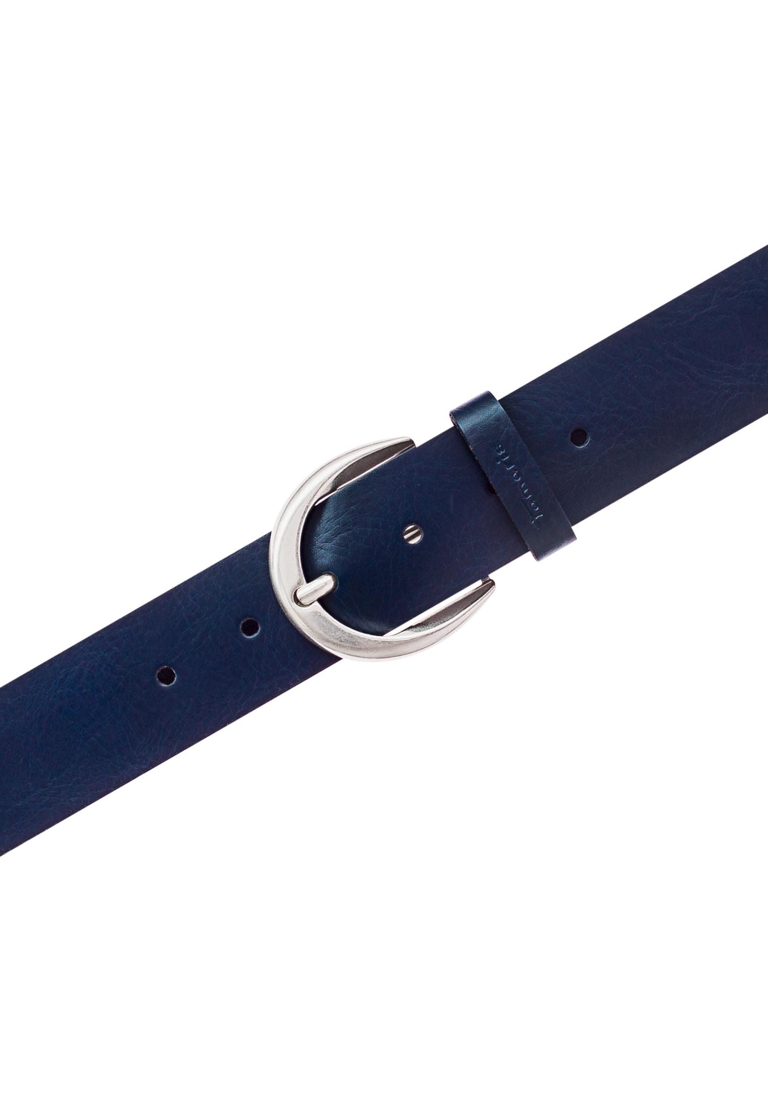 Tamaris Ceinture en cuir »Charlotte Silver« avec ardillon demi-rond en argent poli, largeur 4 cm