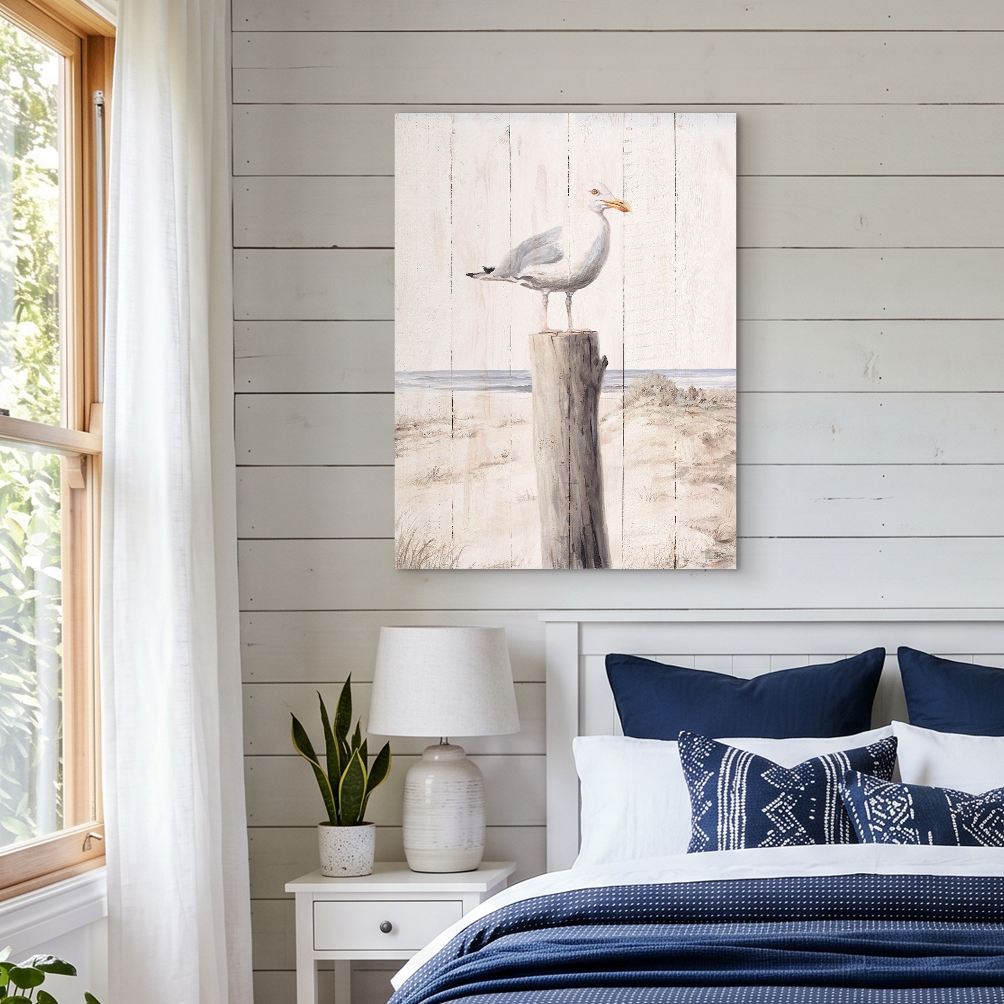 GOODproduct Wandbild »Möwe mit Holzoptik« Vogelbilder 1 Stk. tlg.