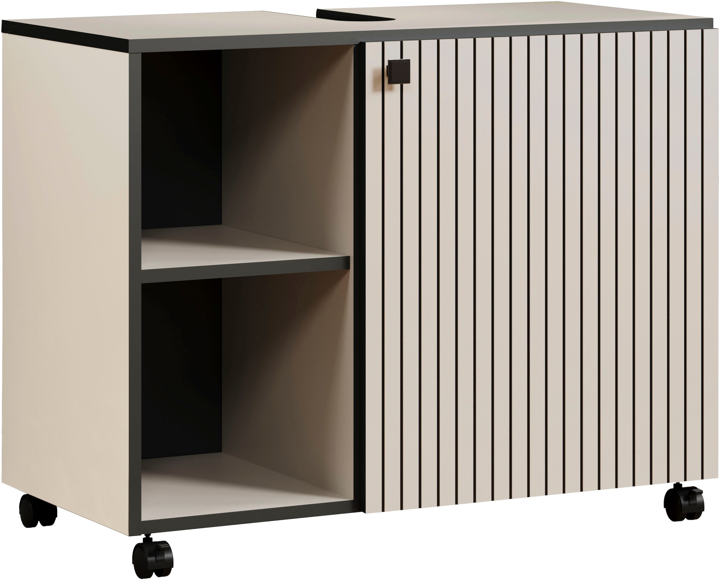 welltime Waschbeckenunterschrank »Amrum« Waschtisch auf Rollen - (B/T/H) wahlweise 60-80/42/64 cm