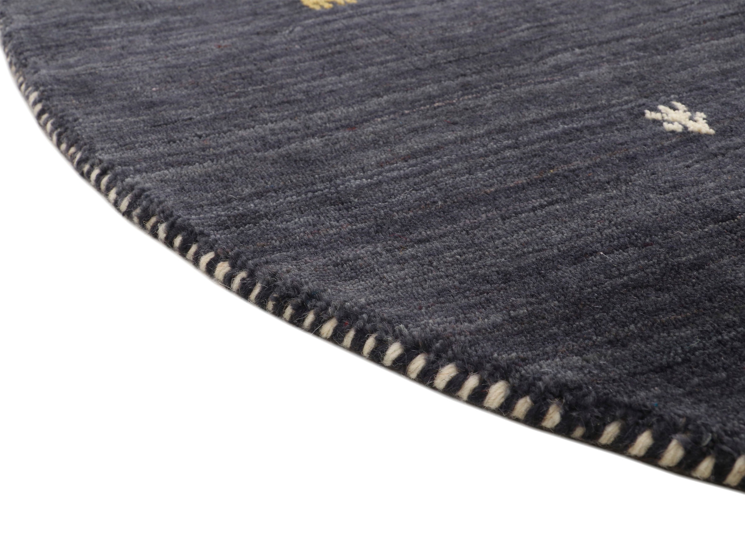 carpetfine Wollteppich »Gabbeh Uni«, rund, 15 mm Höhe, reine Wolle handgewebt, Gabbeh Tiermotiv warmes Raumklima viele Grössen