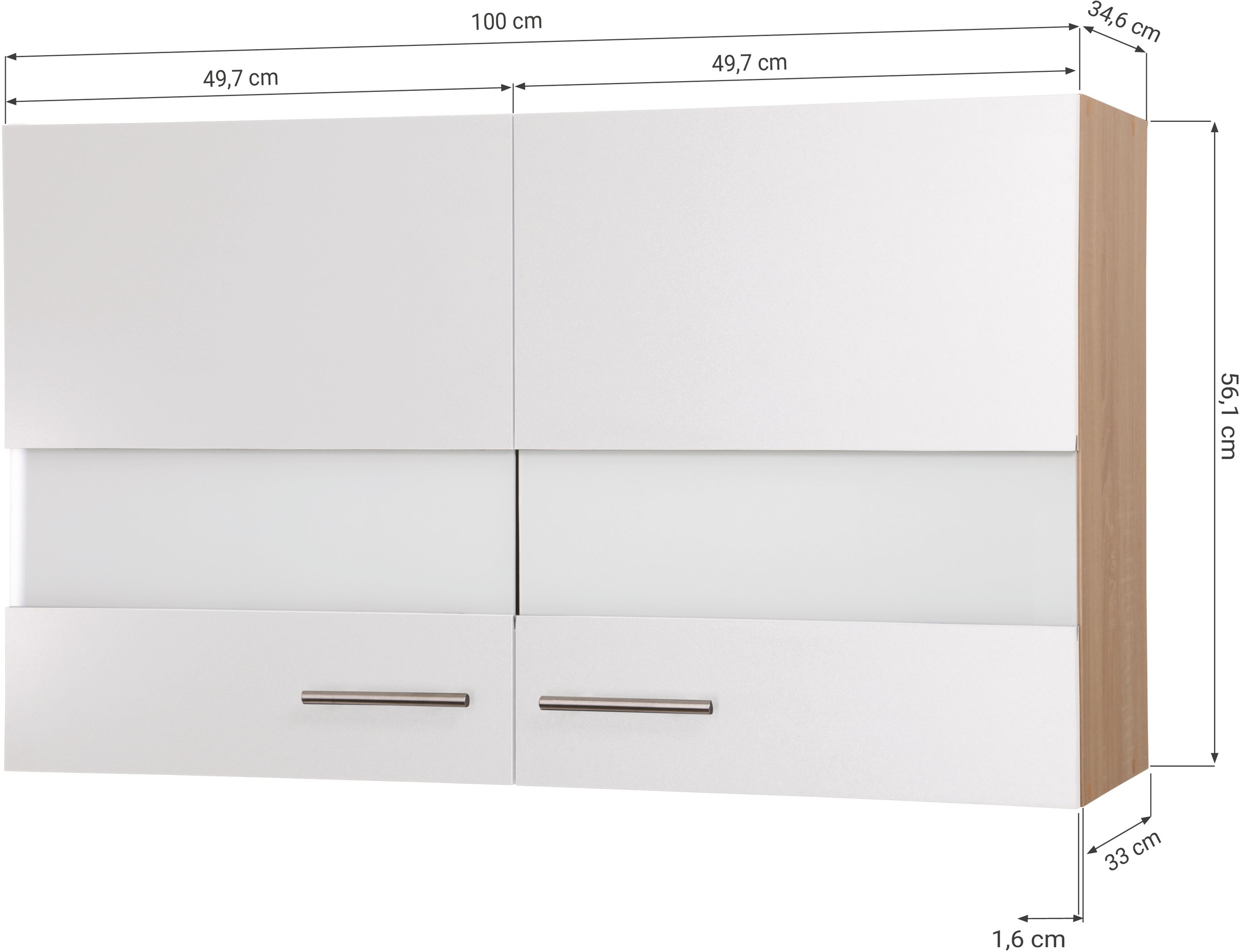 RESPEKTA Hängeschrank »Merle« Breite 100 cm, mit Soft-Close Funktion, Stangengriffe aus Metall
