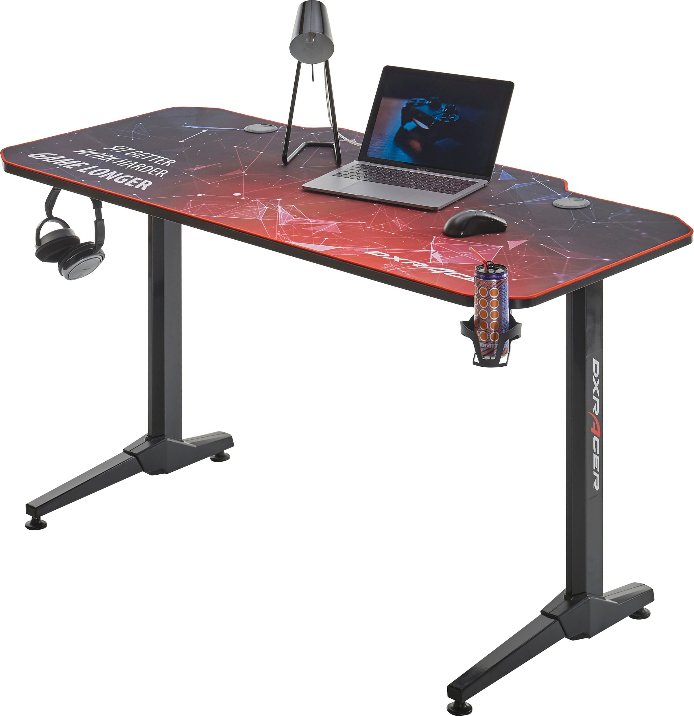 MCA furniture Gamingtisch »DX Racer«, Schwarz mit new Style Mousepad DX Racer V12, Breite 140 cm