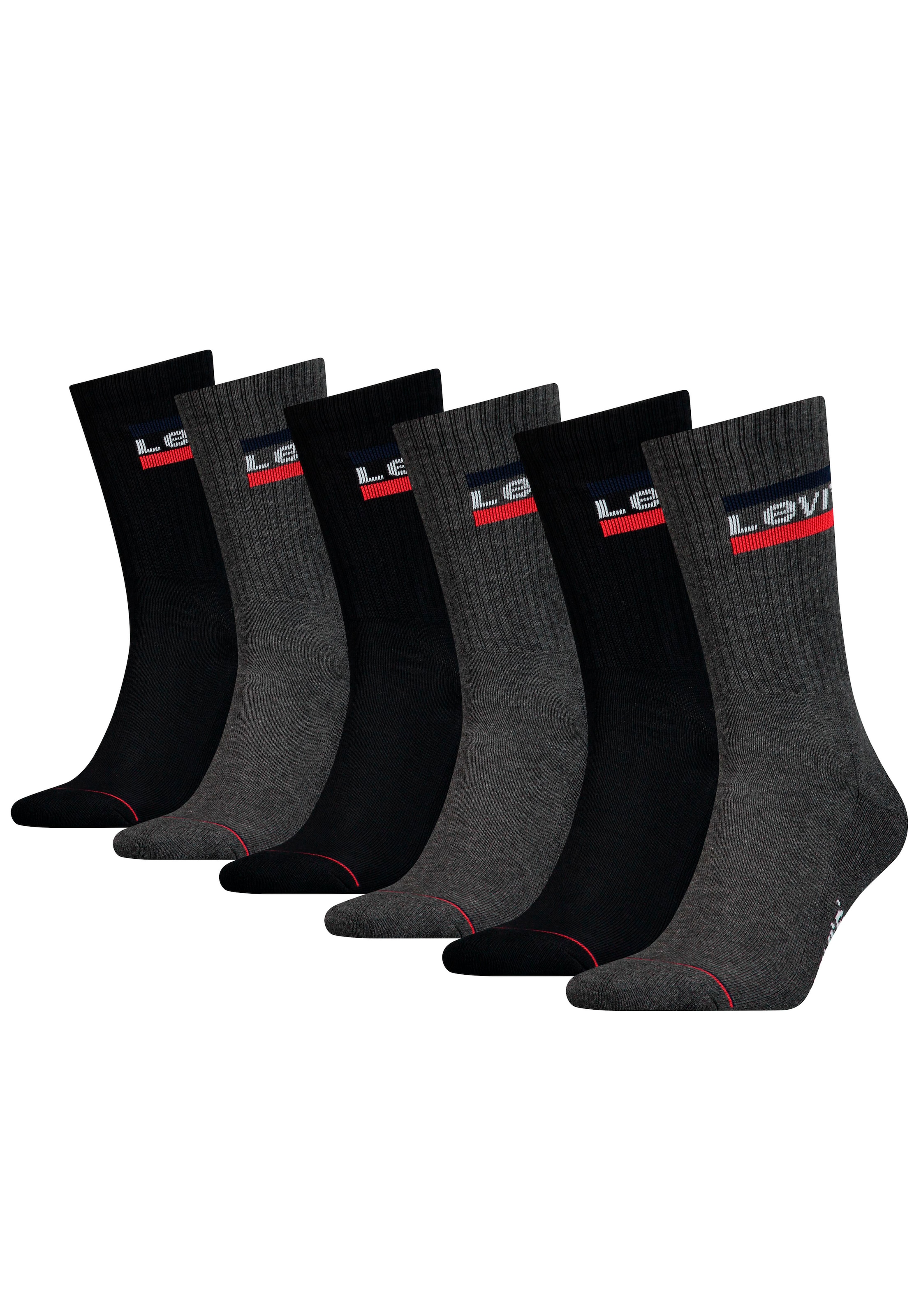 Levi's® Socken, (Packung, 6 Paar), mit breitem Logobund