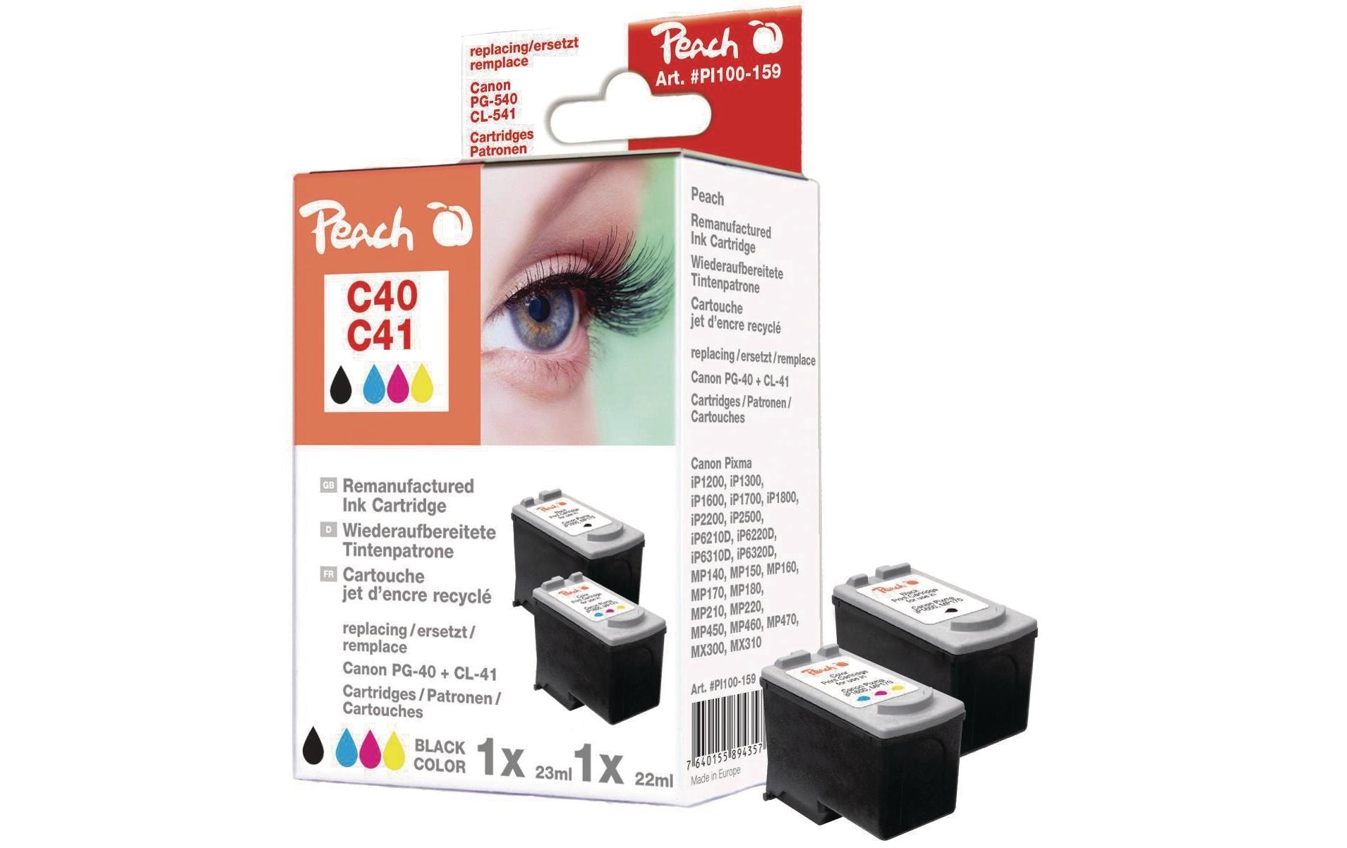 Peach Tintenpatrone »Canon PG-40 / CL-41 BK, C, M, Y«, (1 St.)