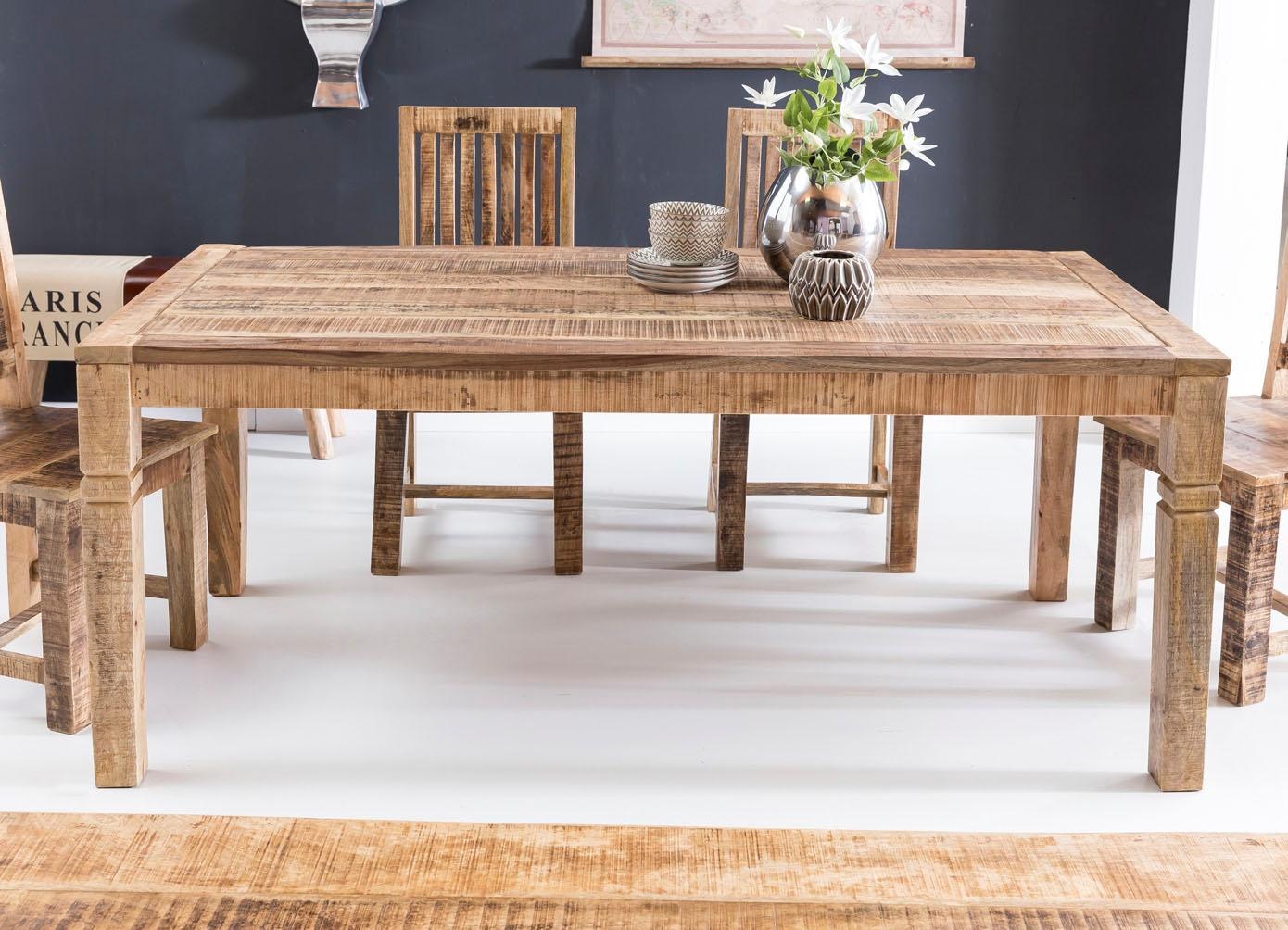 Image of Home affaire Esstisch »Rustic«, aus Massivholz Mango mit schönen Schnitzereien bei Ackermann Versand Schweiz