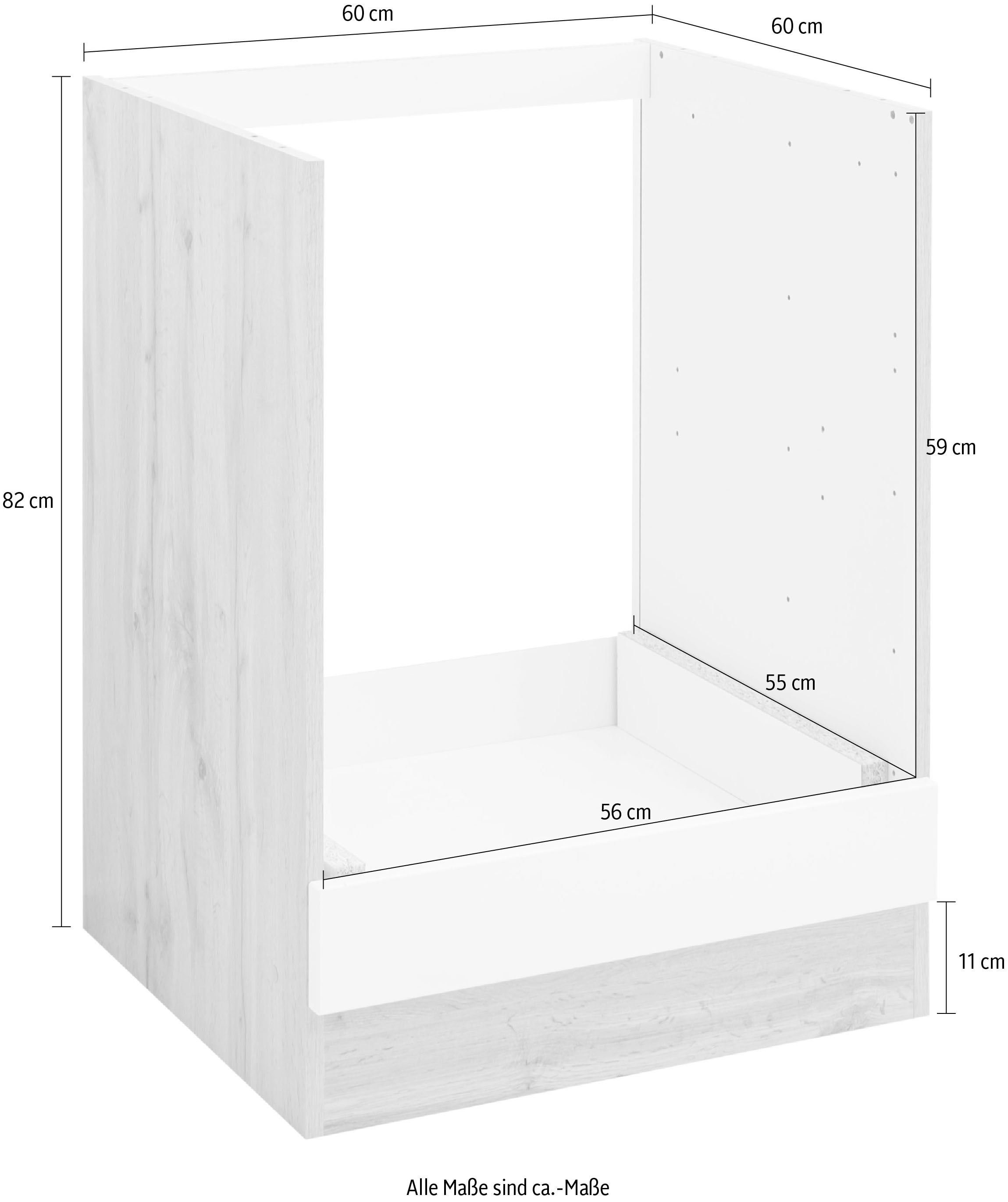KOCHSTATION Herdumbauschrank »KS-Bruneck« Herdumbauschrank >>Bruneck<< 60 cm breit, hochwertige MDF-Fronten