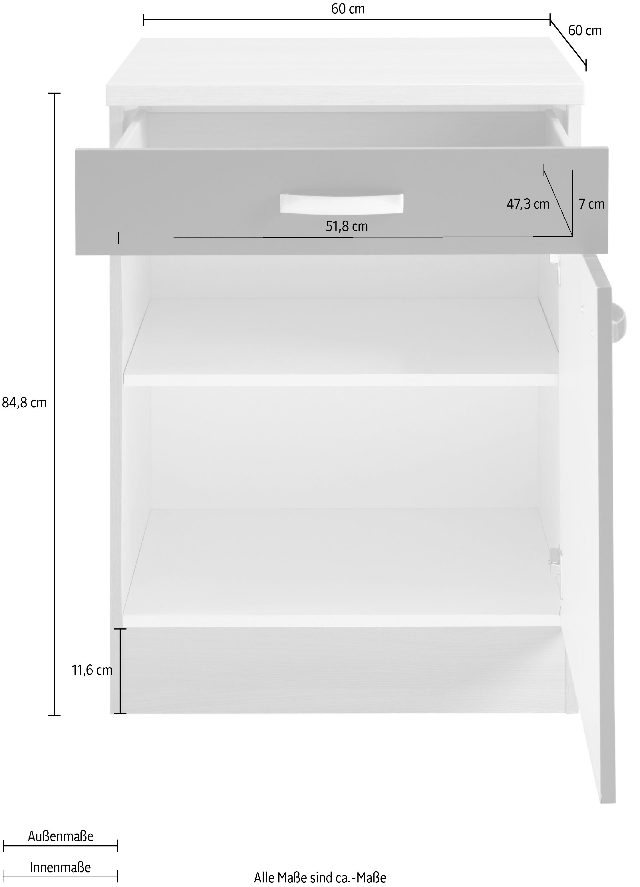 OPTIFIT Unterschrank »Faro« , mit Metallgriffen, Breite 60 cm