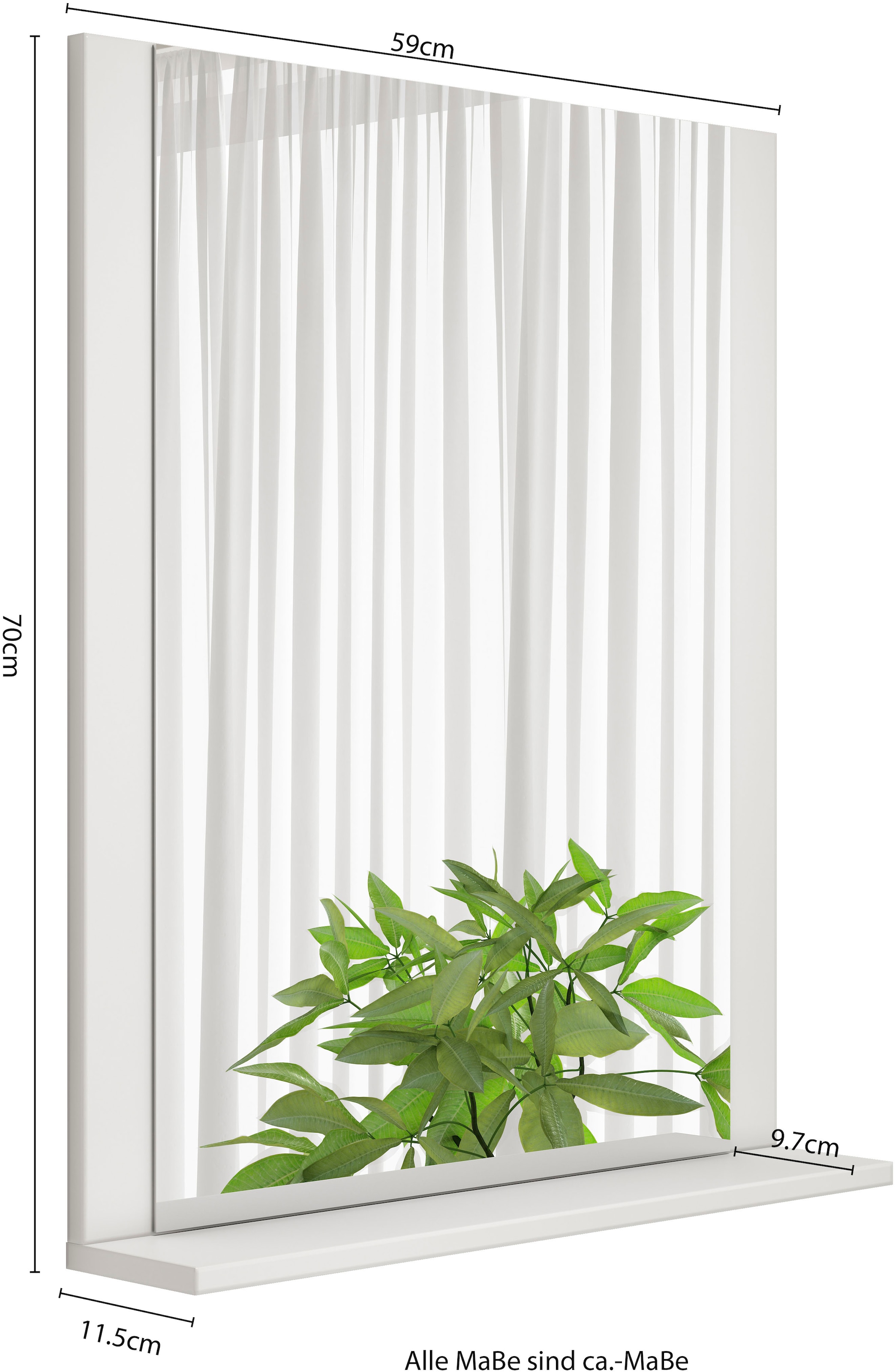 welltime Miroir de salle de bain »AMSTERDAM« in zwei Breiten 60cm, 80cm mit praktischer Ablagefläche