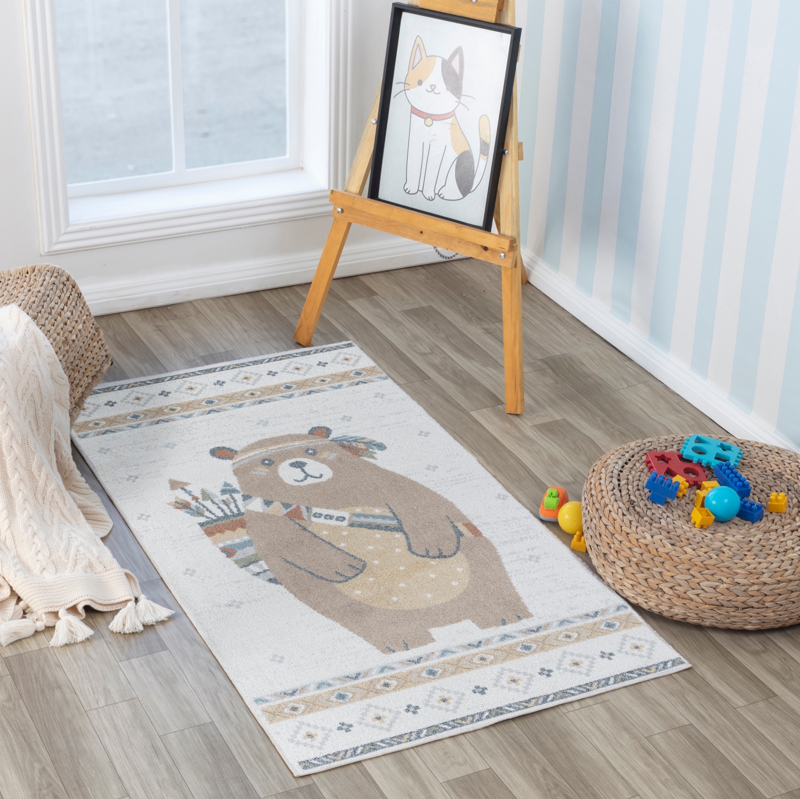 Image of Livabliss Teppich "SALZBURG" rund 5,08 mm Höhe Maschinenwaschbarer Kinderteppich – praktisch und pflegeleicht