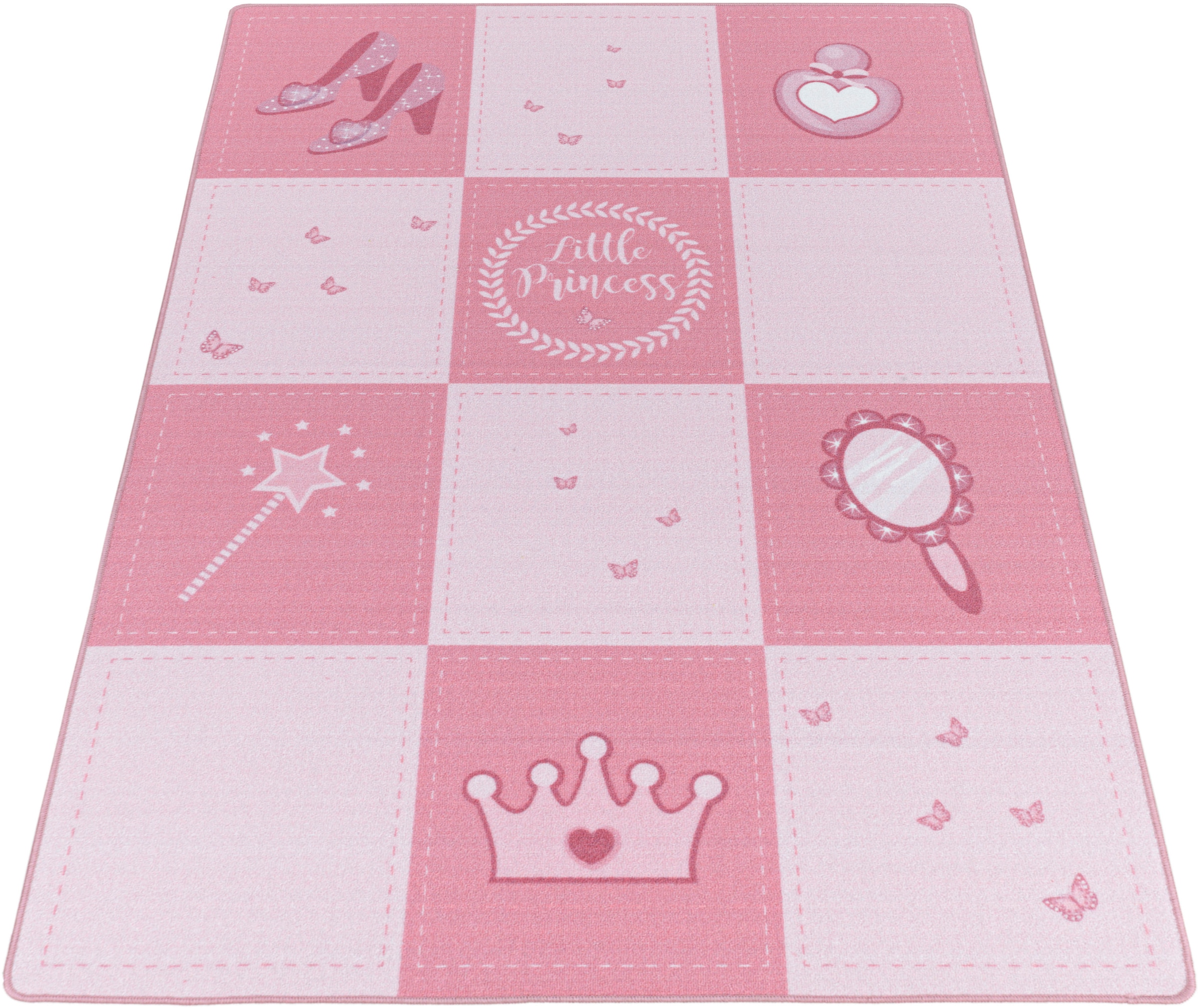 Ayyildiz Teppiche Kinderteppich »PLAY 2905«, rechteckig, 6 mm Höhe, robuster Kurzflor, Prinzessin, Kinderzimmer