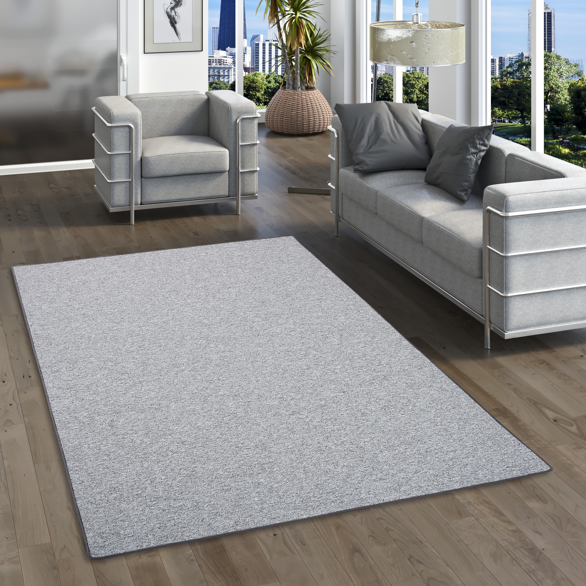 my home Teppich »Fortis, Schlinge, Made in Netherlands«, rechteckig, 5 mm Höhe, Uni Farben, gekettelt, auch als Läufer, strapazierfähig, Wohnzimmer