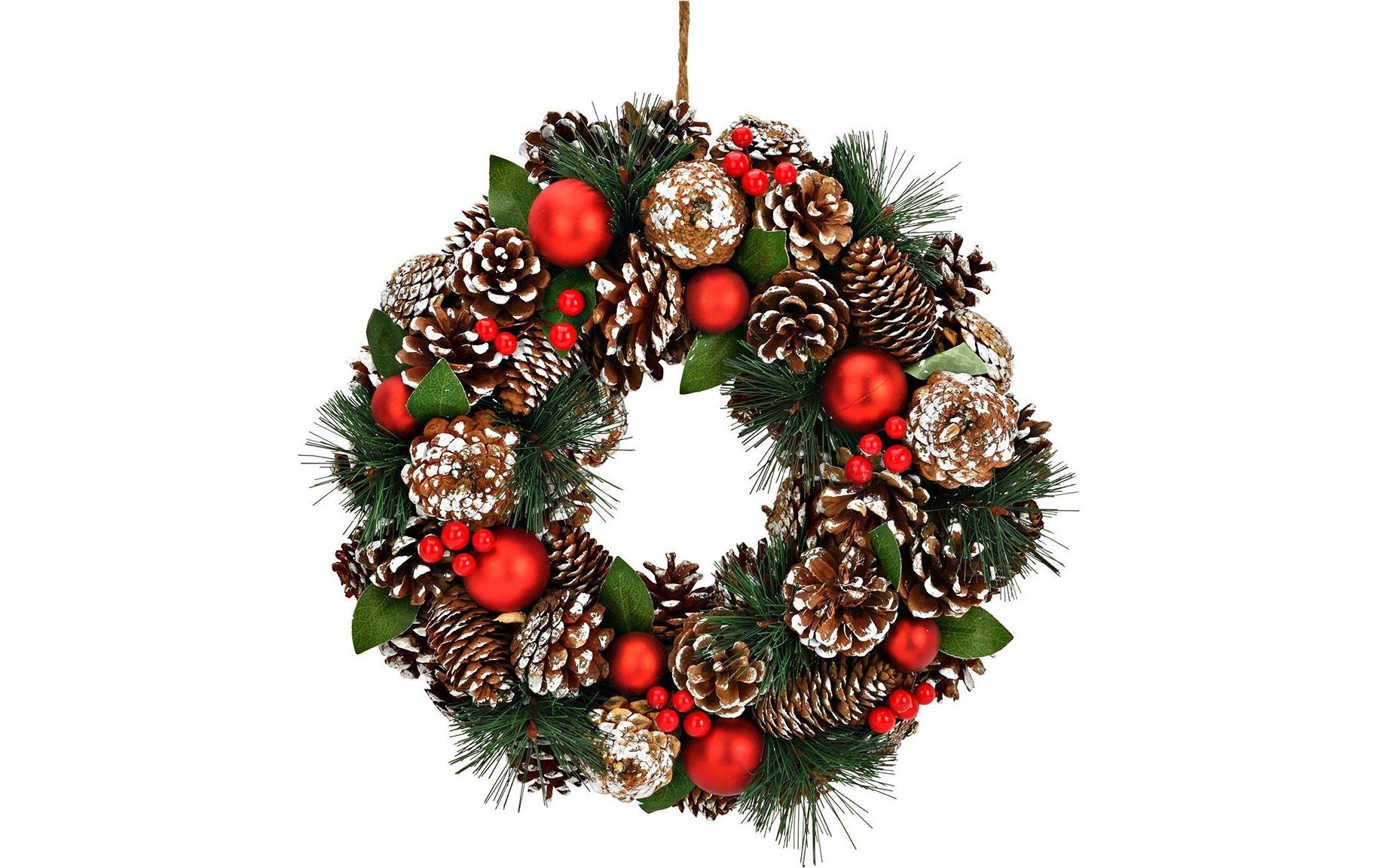 Image of G.Wurm Weihnachtsfigur "Weihnachtskranz mit Tannenzapfen 30 x 30 x 7 cm"