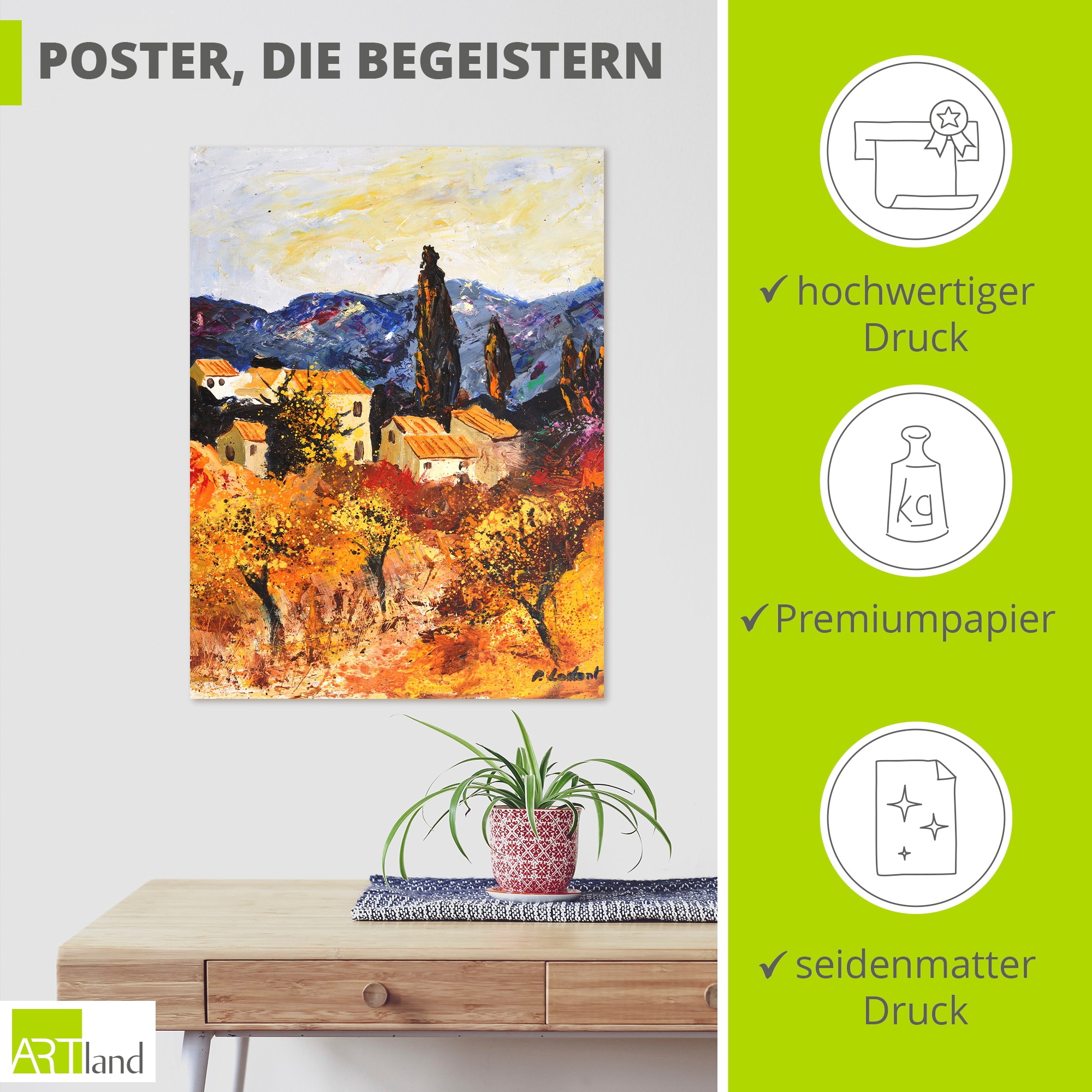 Artland Wandbild »Summer in Provence« Gartenbilder 1 Stk. tlg. als Alubild, Leinwandbild, Poster, Wandaufkleber in verschied. Grössen