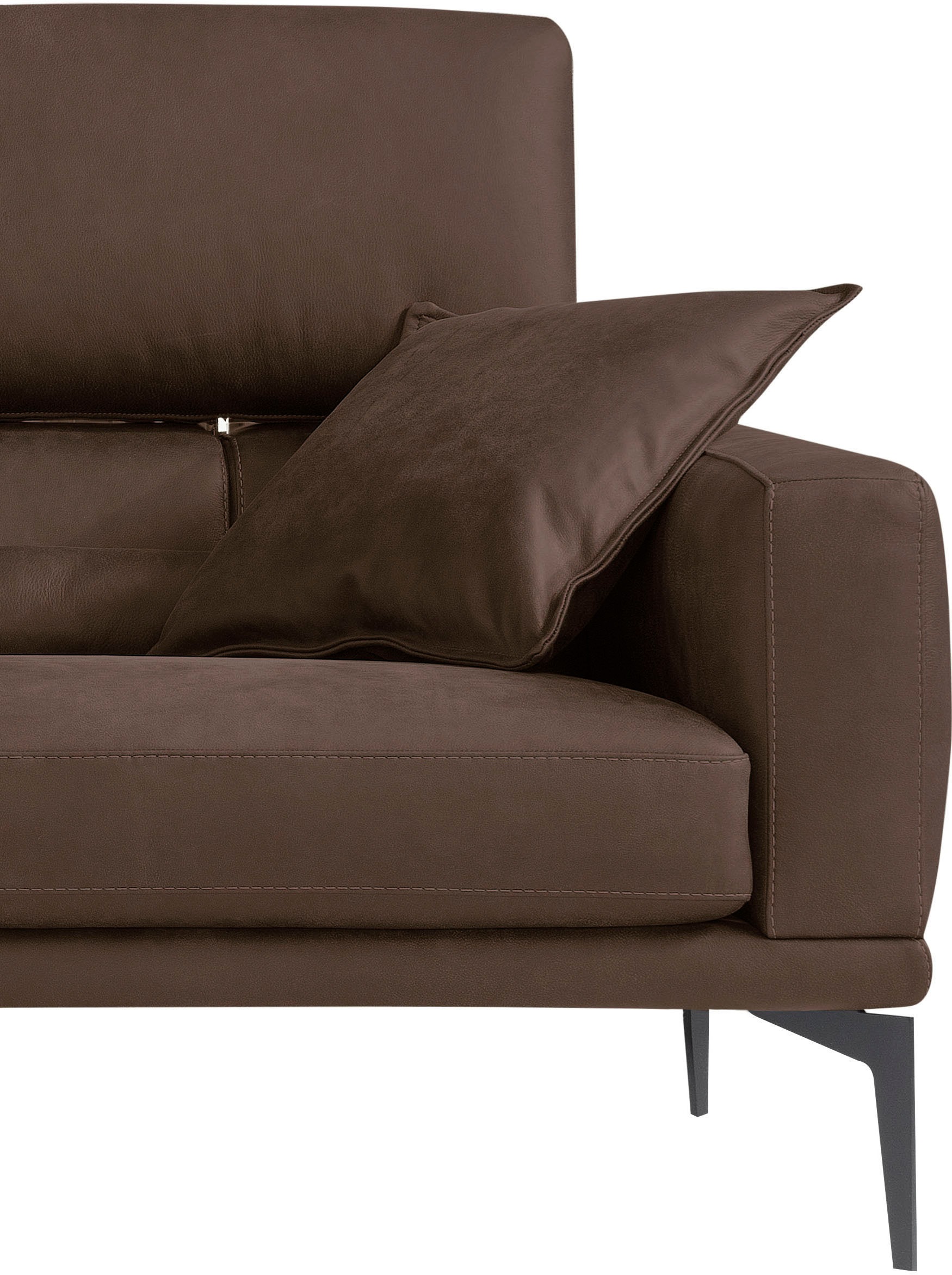 Egoitaliano 2,5-Sitzer »Masu, Designsofa mit erstklassigem Sitzkomfort«, inkl. 2 Kissenrollen, Rückenelemente manuell verstellbar, Metallfüsse
