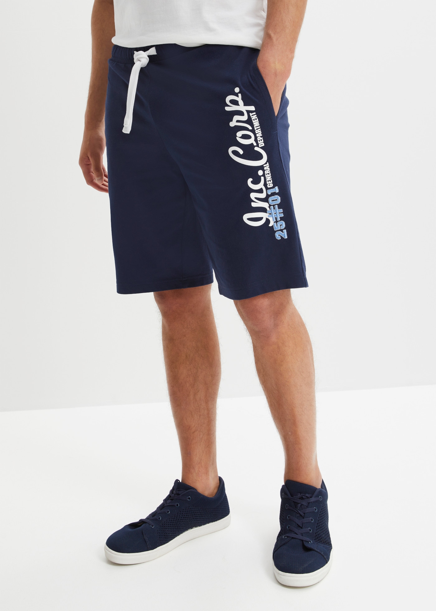 Image of bonprix Bermudas aus Baumwolle, mit Kordeln in Kontrastfarbe, Regular Fit