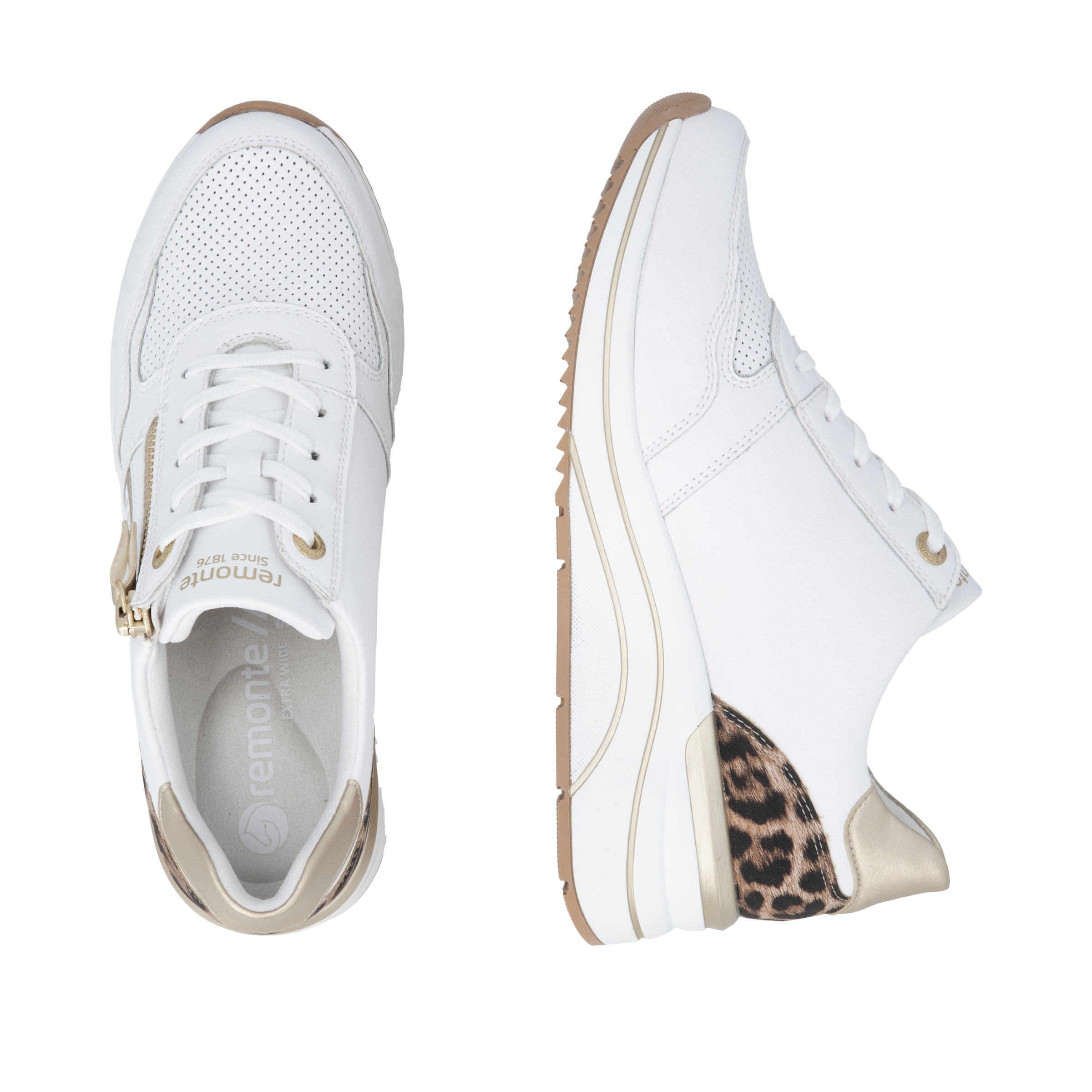 Remonte Baskets compensées  Chaussure de loisir, chaussure basse, à lacets avec fermeture éclair latérale