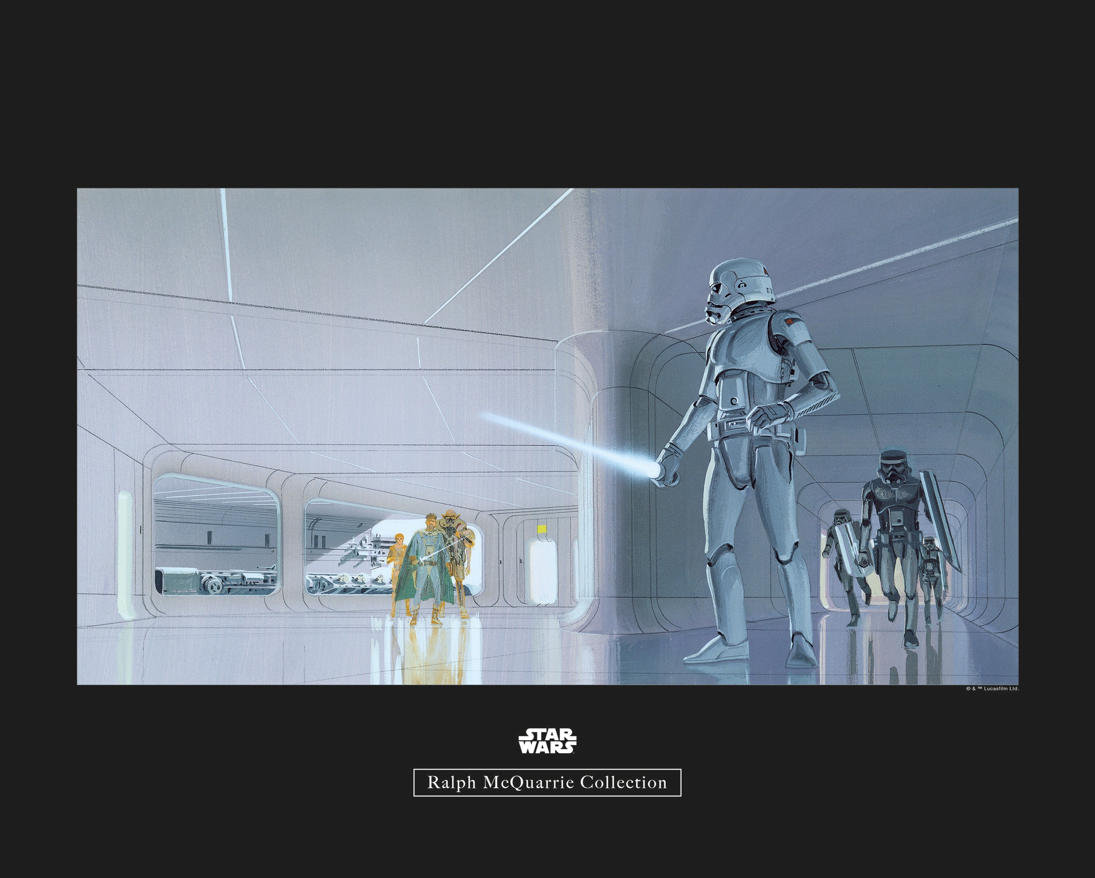 Image of Komar Bild "Star Wars Classic RMQ Stormtrooper Hallway" Star Wars 1 Stk. tlg. Wandbild zur Dekoration im Kinderzimmer - ohne Rahmen