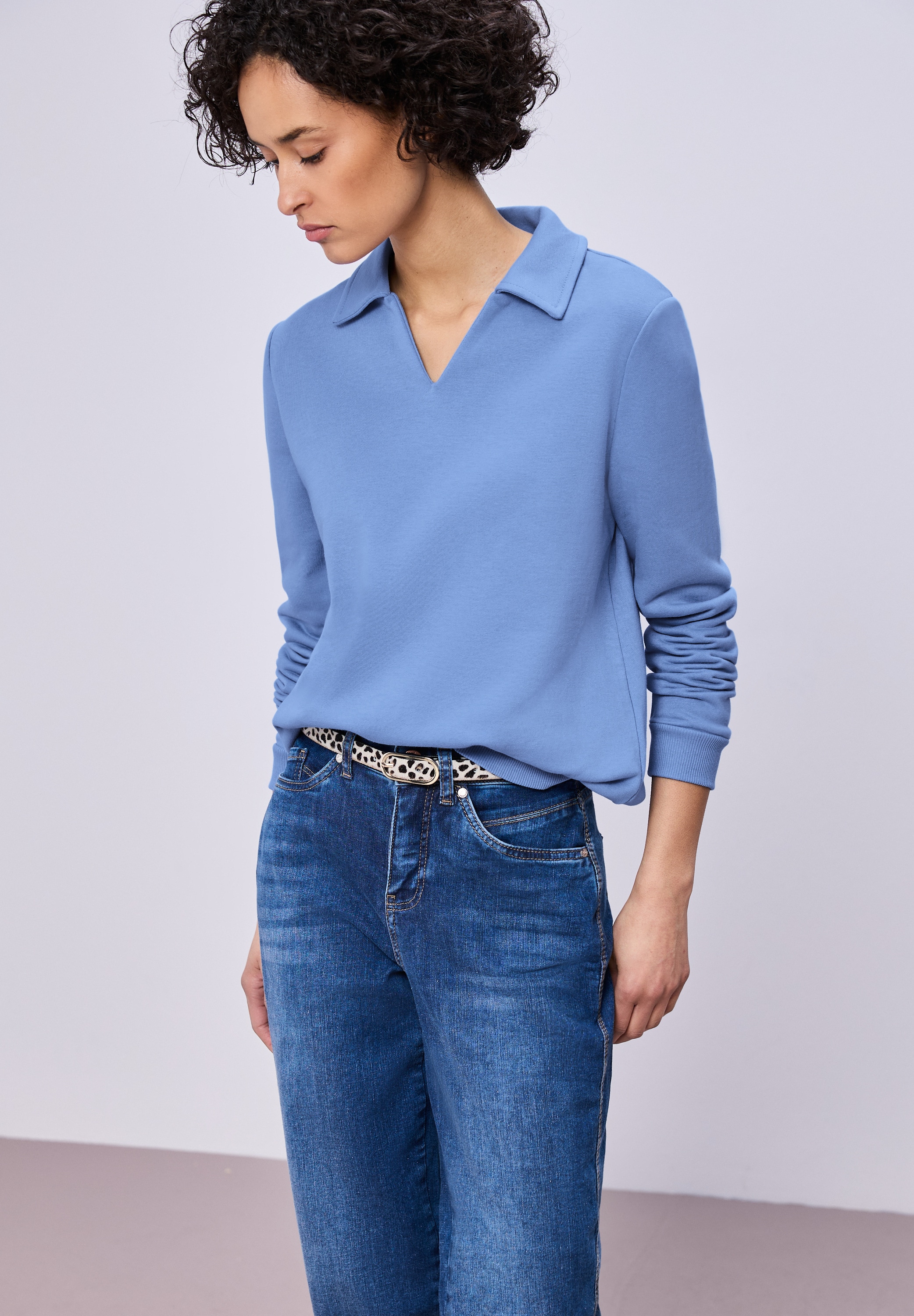 Image of STREET ONE Sweatshirt, mit Hemdkragen