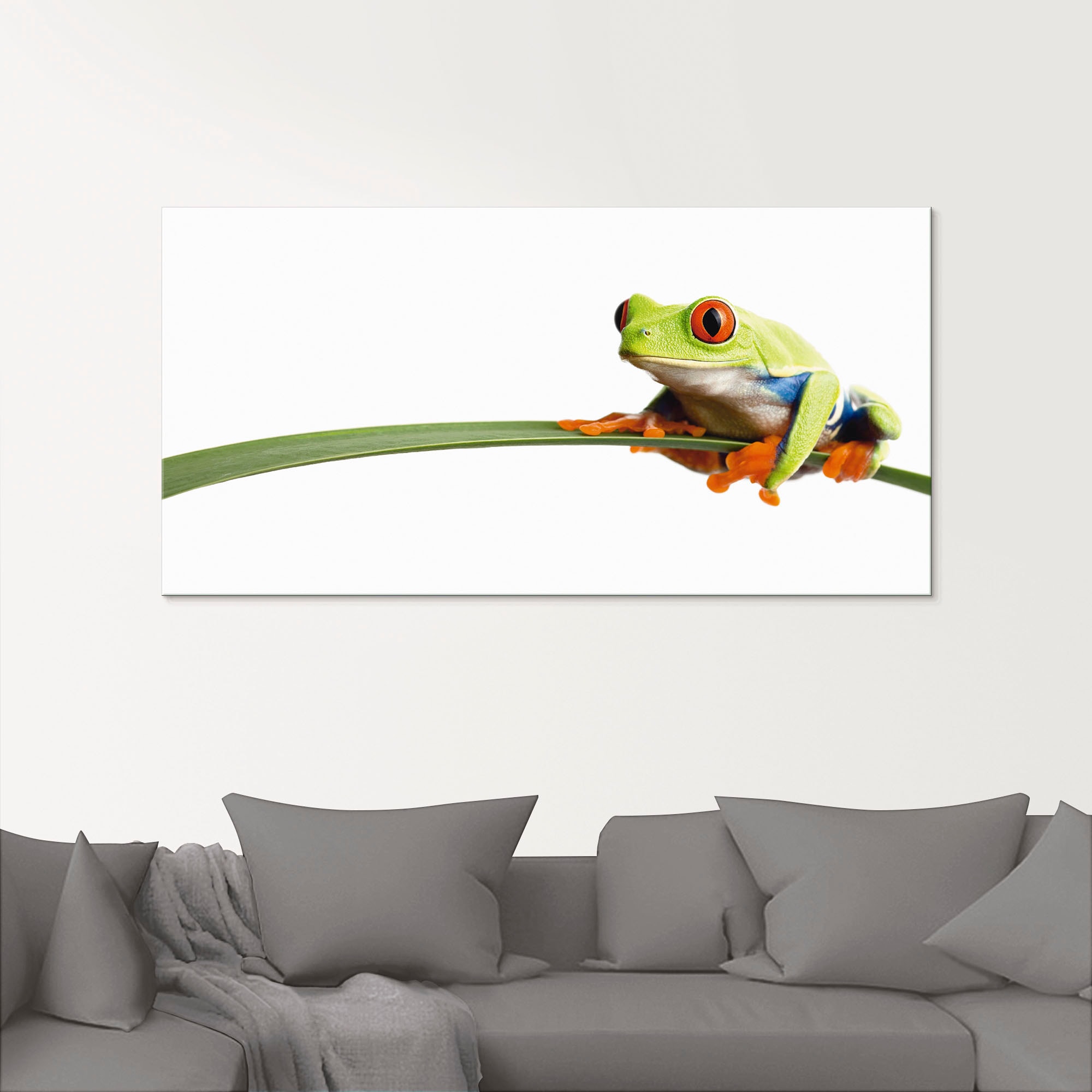 Artland Glasbild »Frosch auf einem Blatt« Wassertiere 1 Stk. tlg. in verschiedenen Grössen
