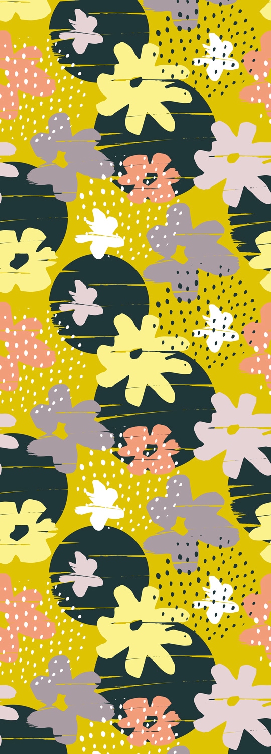 Image of queence Vinyltapete "Iva" Motiv bedruckt botanisch floral gemustert natürlich glatt 90x250cm, selbstklebend, kinderleichte Anbringung, Sticker