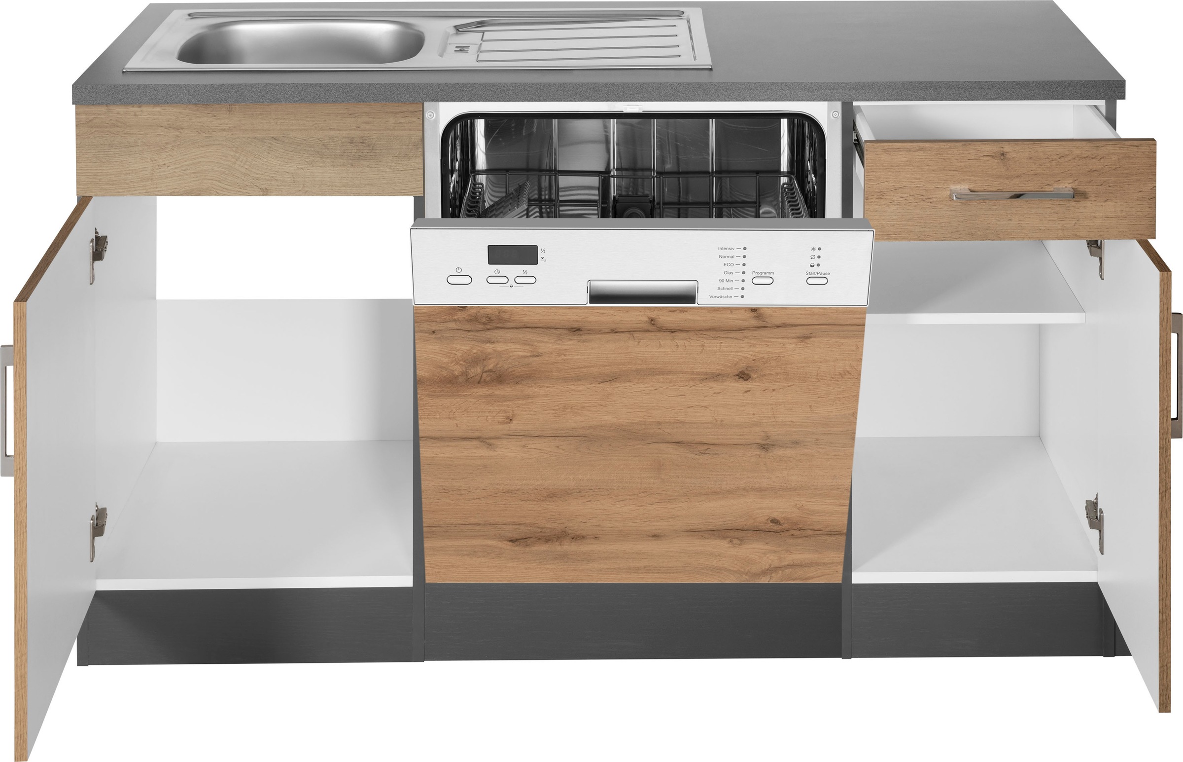 KOCHSTATION Cuisine d'angle »KS-Colmar« sans appareils électriques, largeur réglable 210/240 cm