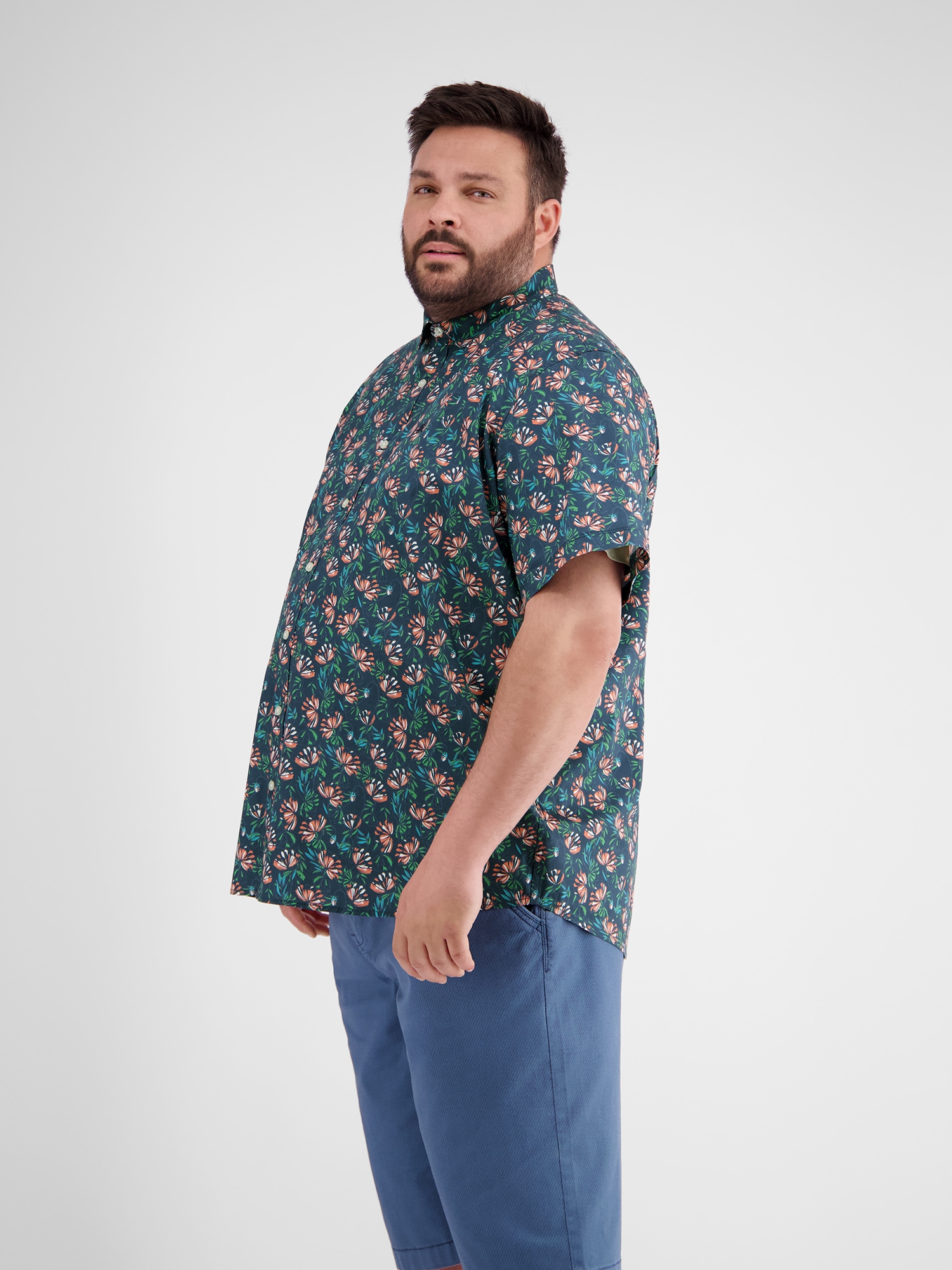 LERROS Chemise à manches courtes »Floral gemustertes Halbarmhemd in Übergrössen«