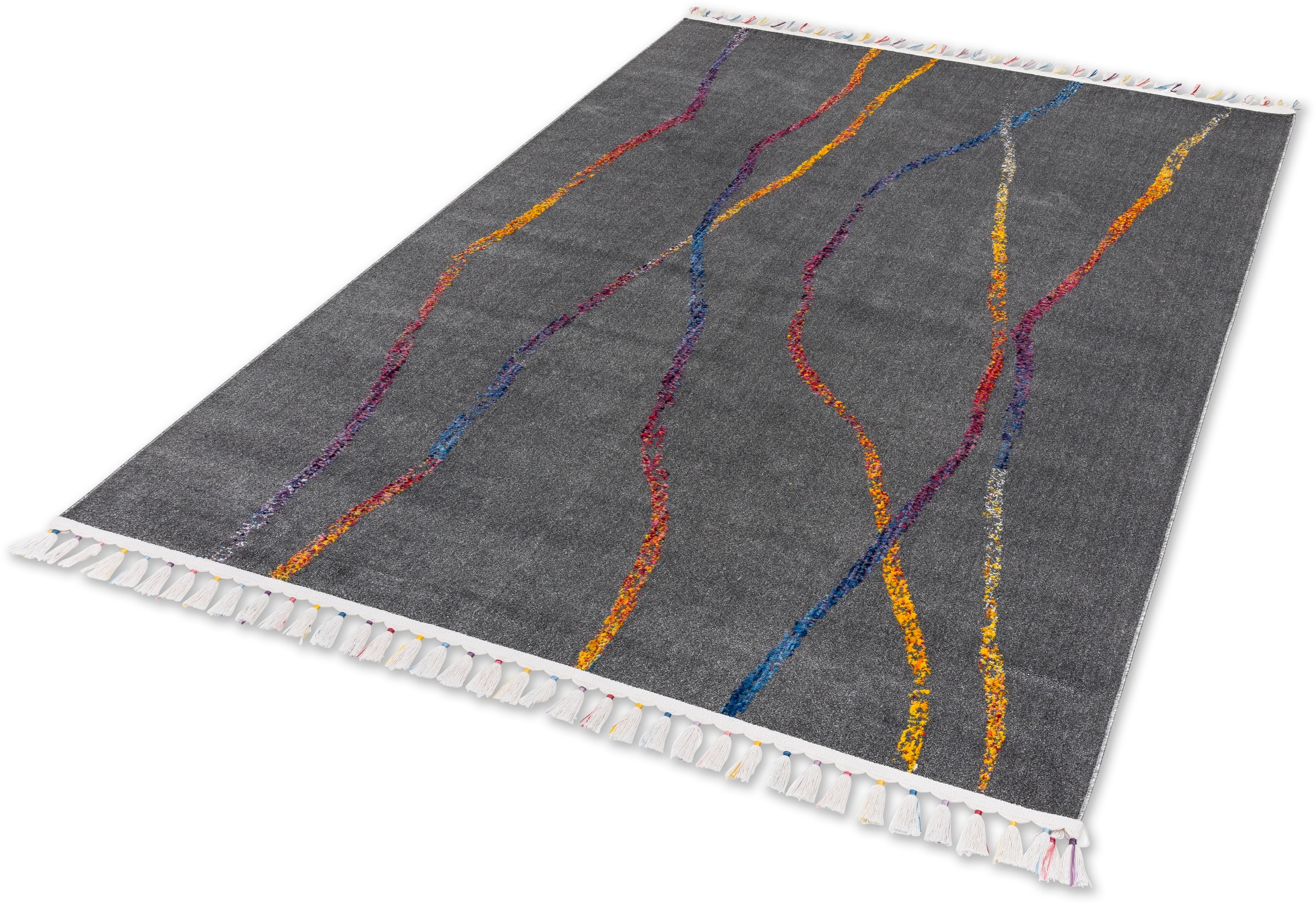 Image of ASTRA Teppich »Jesi 6681 223«, rechteckig, 6 mm Höhe, eleganter Kurzflorteppich mit Fransen, Wohnzimmer, Kinderzimmer bei Ackermann Versand Schweiz