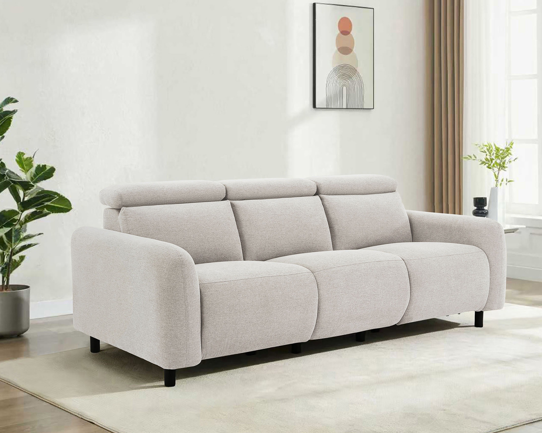 Image of GOODproduct 3-Sitzer "SKAANE Struktur-Sofa, 229 cm, manuelle-u. elektrische Relaxfunktion" 229cm, Kopfteilverstllg. und man. o. elektr. Relaxfunktion in 2 Sitzen