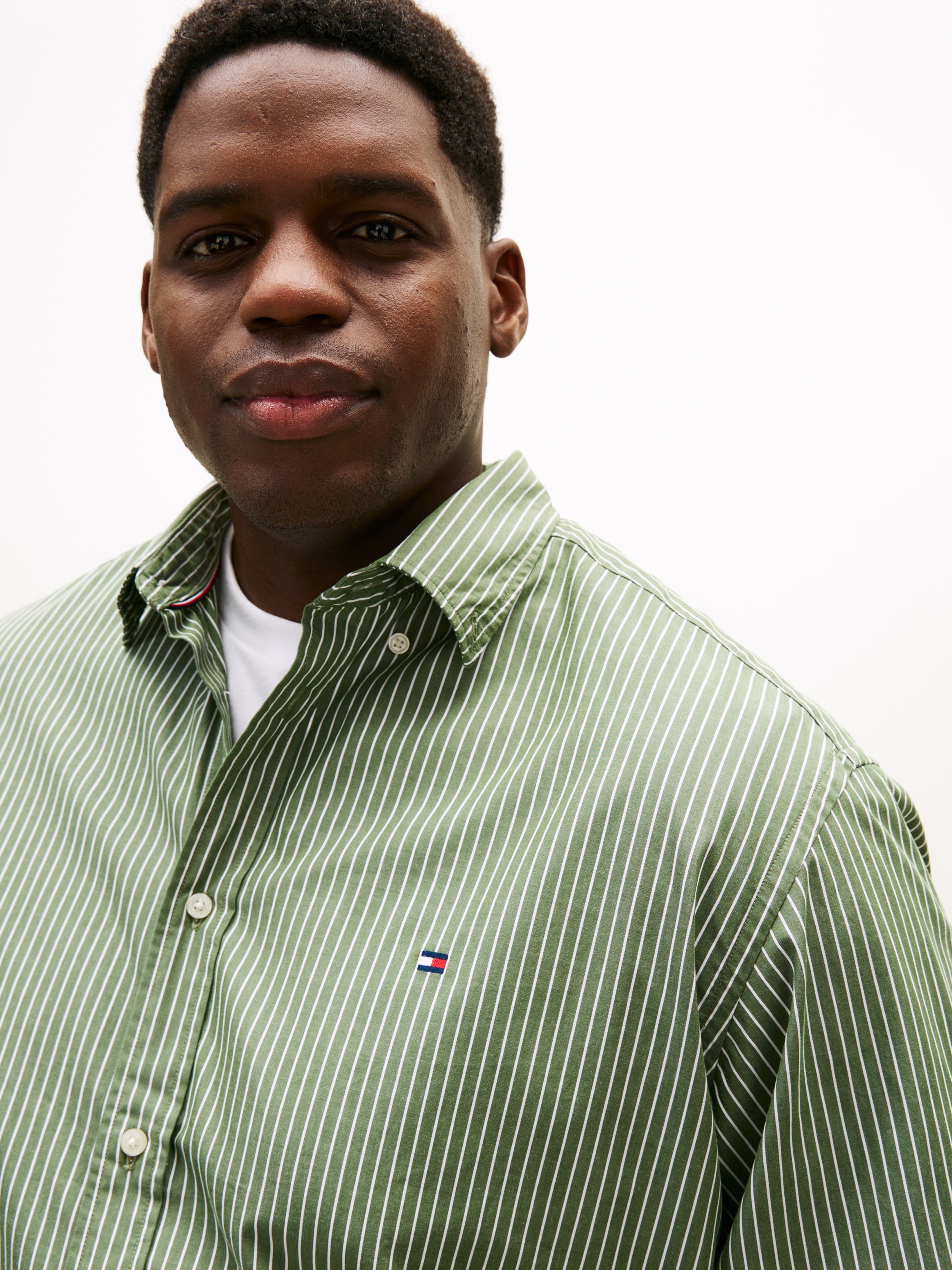 Tommy Hilfiger Big & Tall Chemise à manches longues »BT - CORE HAIRLINE POPLIN« Grosse Grössen, regular fit, Button-down-Kragen