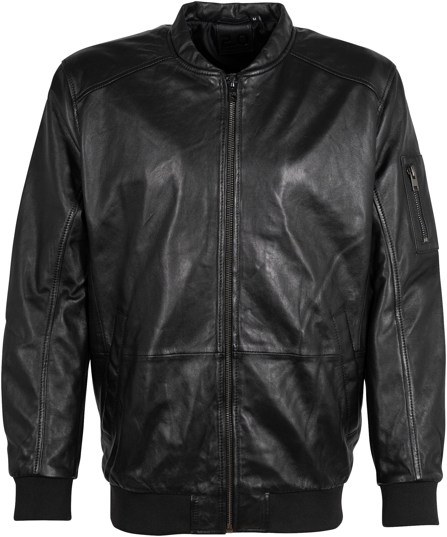 Mauritius Lederjacke »2Mkaira OS«, mit Reissverschluss, Strickbündchen, Ärmeltasche