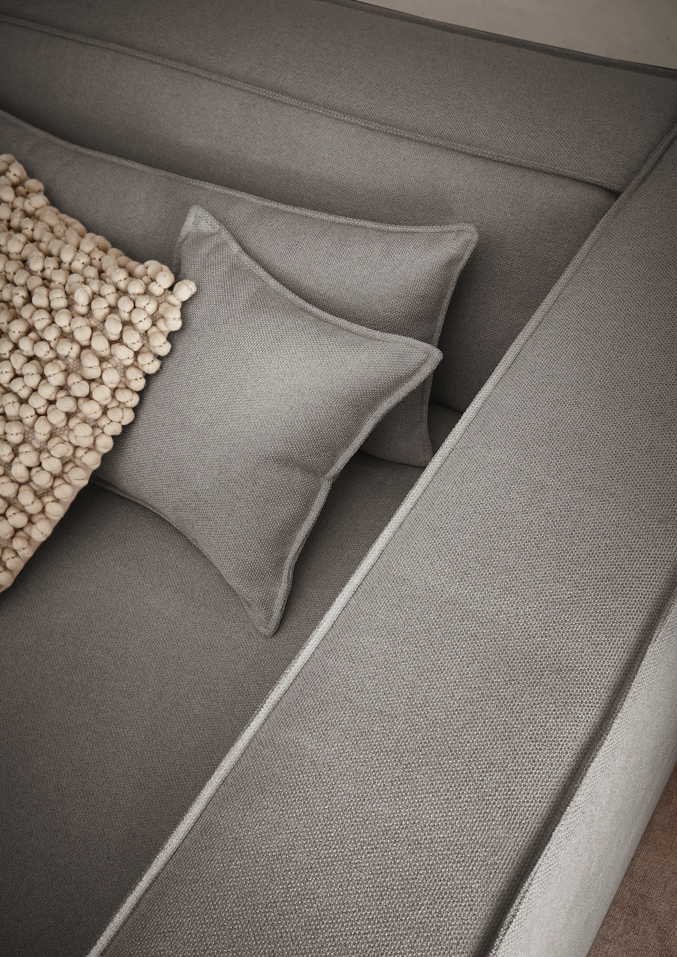 LeGer Home by Lena Gercke 3-places »PIARA, Struktur, Couch mit Kedernaht« pieds noirs, confort d'assise agréable