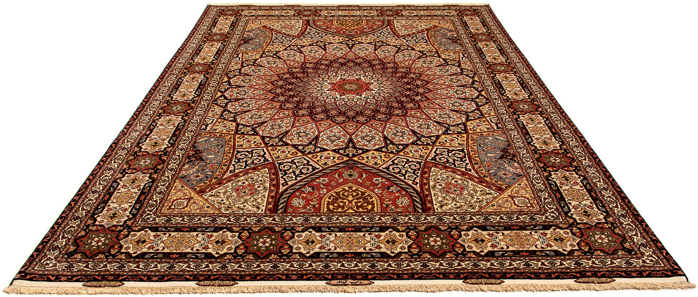 Image of morgenland Orientteppich »Perser - Täbriz - Royal - 352 x 247 cm - mehrfarbig«, rechteckig, 7 mm Höhe, Wohnzimmer, Handgeknüpft, Einzelstück mit Zertifikat bei Ackermann Versand Schweiz