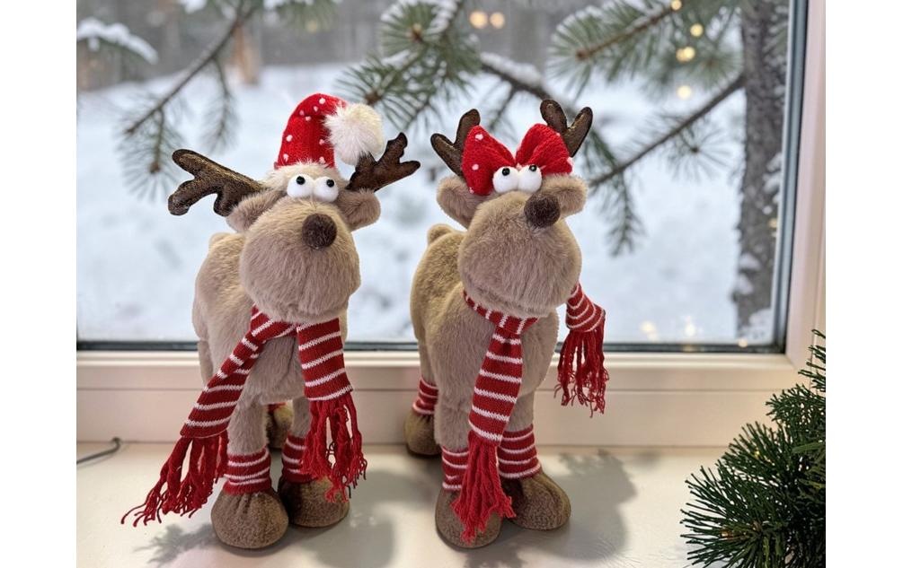 Dameco Figurine de Noël »Weihnachtsfigur Elch, 10 x 20 x 37 cm, 2er Set«
