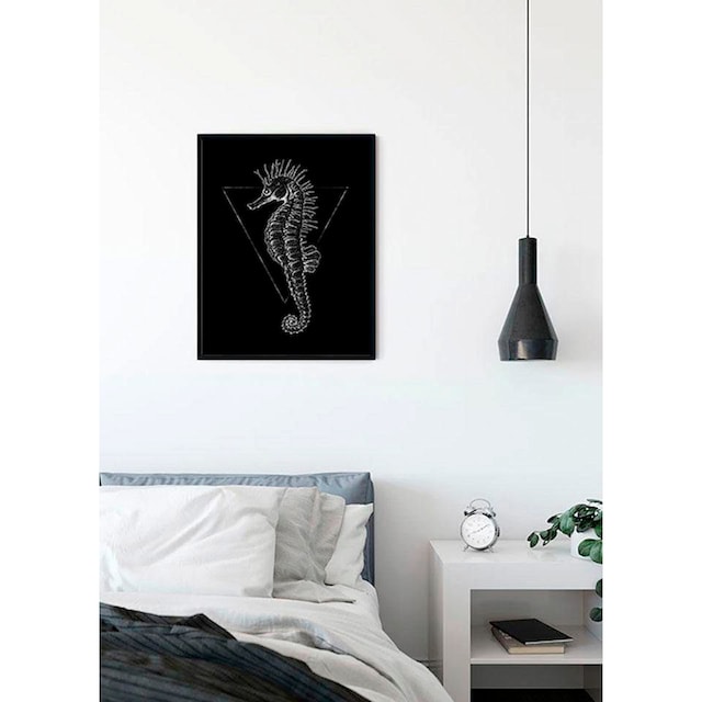 Komar Poster »Sea Horse Black«, Tiere, (1 St.), Kinderzimmer, Schlafzimmer,  Wohnzimmer maintenant