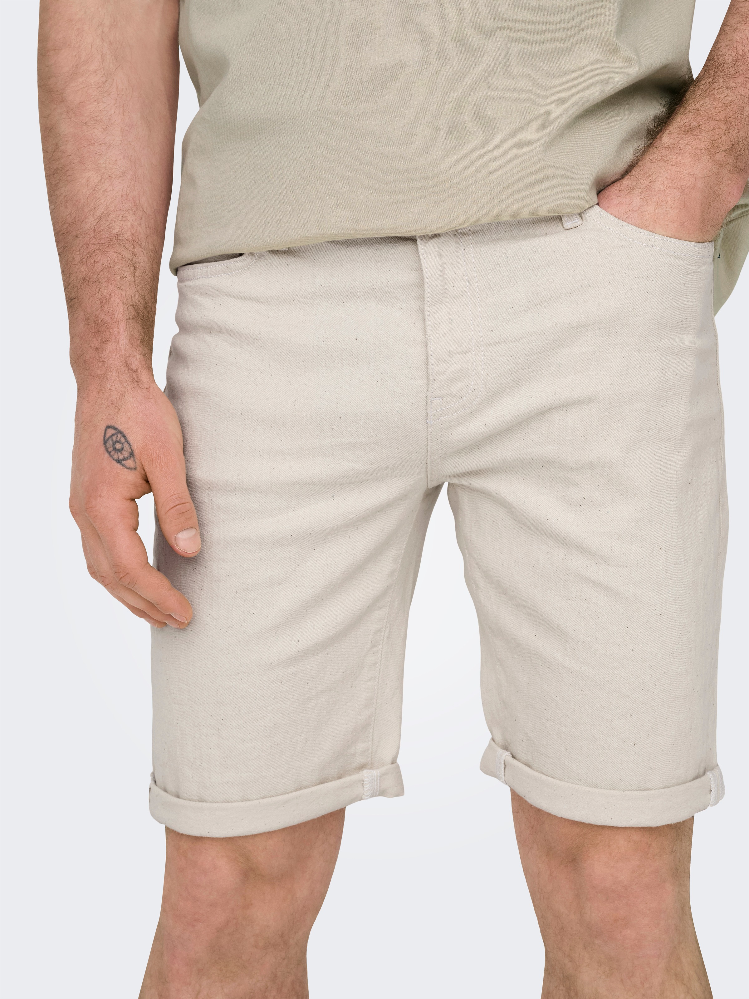 ONLY & SONS Shorts »ONSPLY ECRU 9296 AZG DNM SHORTS«