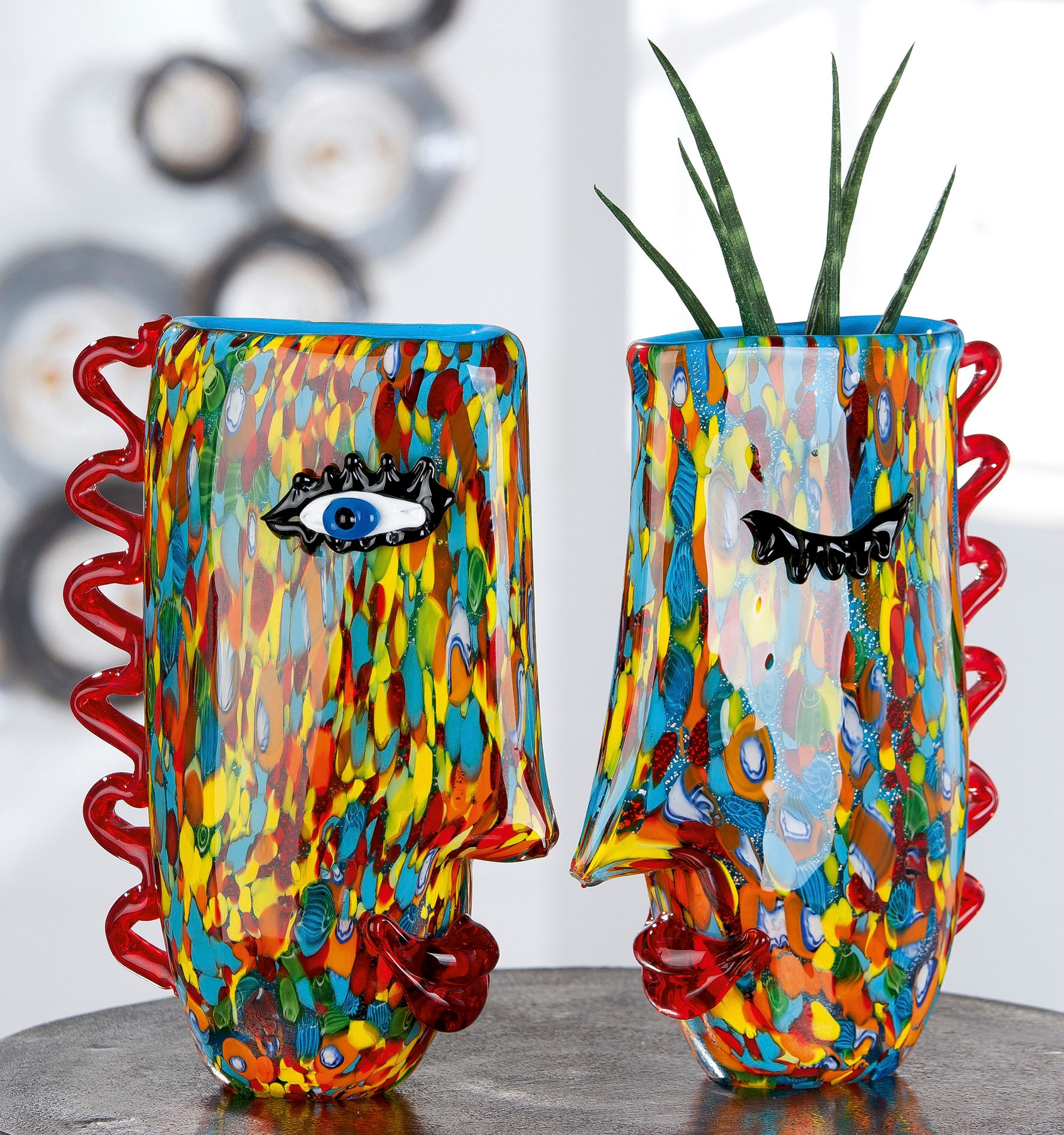 Casablanca by Gilde Vase de table »Froozen« durchgefärbt und mundgeblasen, aus Glas, Höhe ca. 30 cm