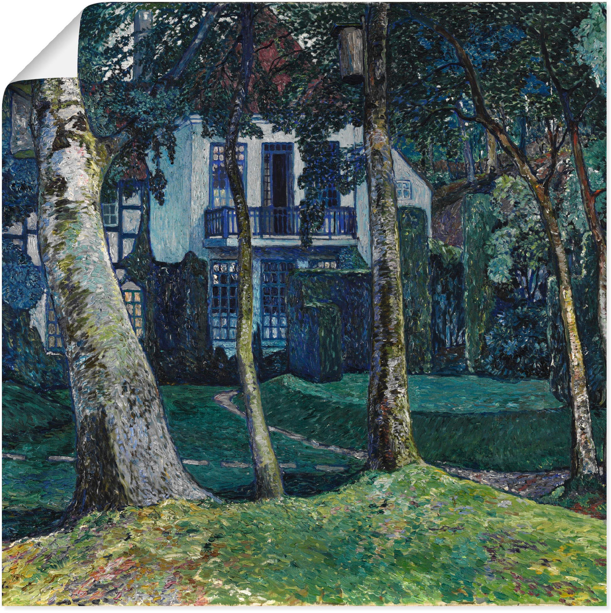 Image of Artland Wandbild »Die blaue Stunde (Barkenhoff). 1914«, Garten, (1 St.), in vielen Grössen & Produktarten - Alubild / Outdoorbild für den Aussenbereich, Leinwandbild, Poster, Wandaufkleber / Wandtattoo auch für Badezimmer geeignet bei Ackermann Versand Sc