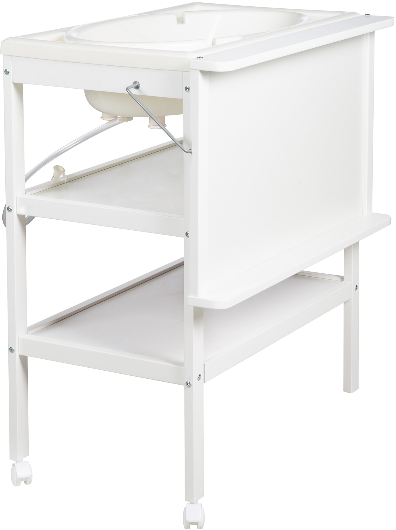 roba® Bade- und Wickelregal »Style, Baby Pool, weiss«, bis 11 kg, inkl. Wickelauflage silbergrau, 47 cm