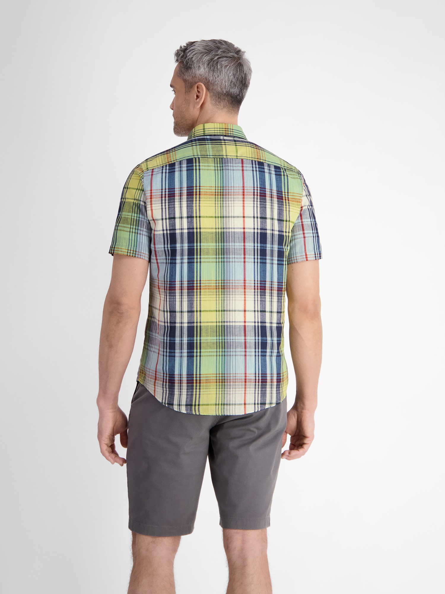 LERROS Chemise à manches courtes »LERROS Sommerliches Karohemd mit Leinenanteil«